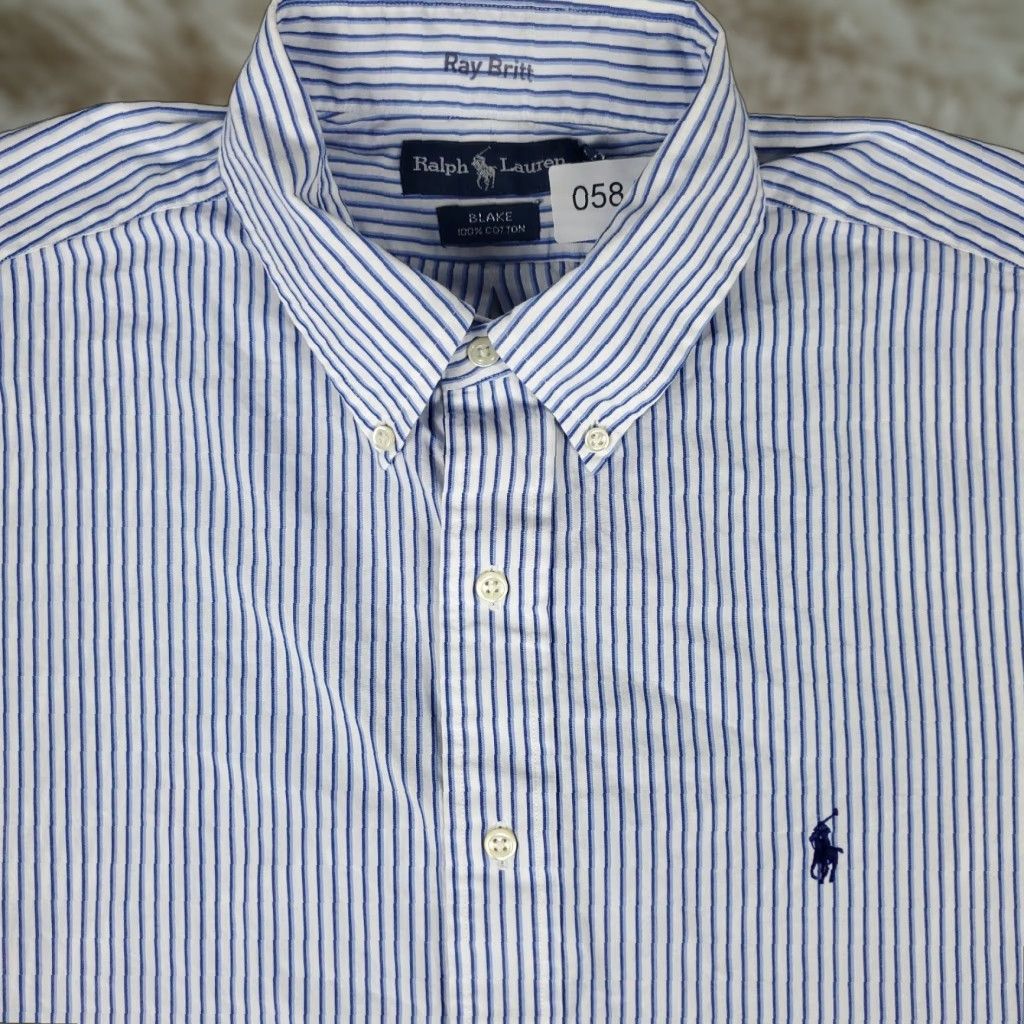 Ralph Lauren Ralph Lauren Button-Up Shirt Mens XL Blue Striped Casual Short Sleeve Size US XL / EU 56 / 4 - 1 Thumbnail