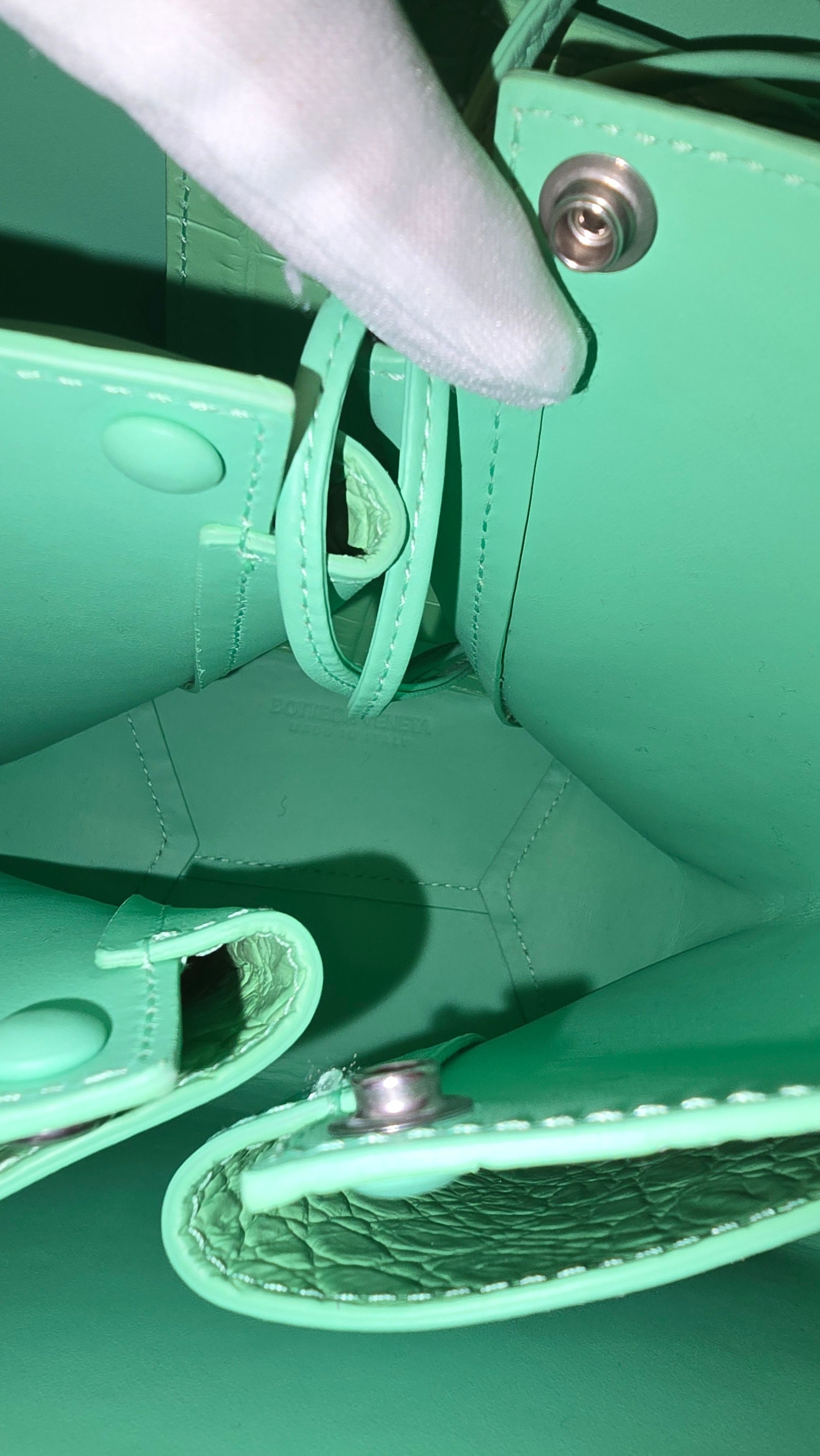 Bottega Veneta BOTTEGA VENETA Doll green croc effect leather tote bag Size ONE SIZE - 8 Thumbnail