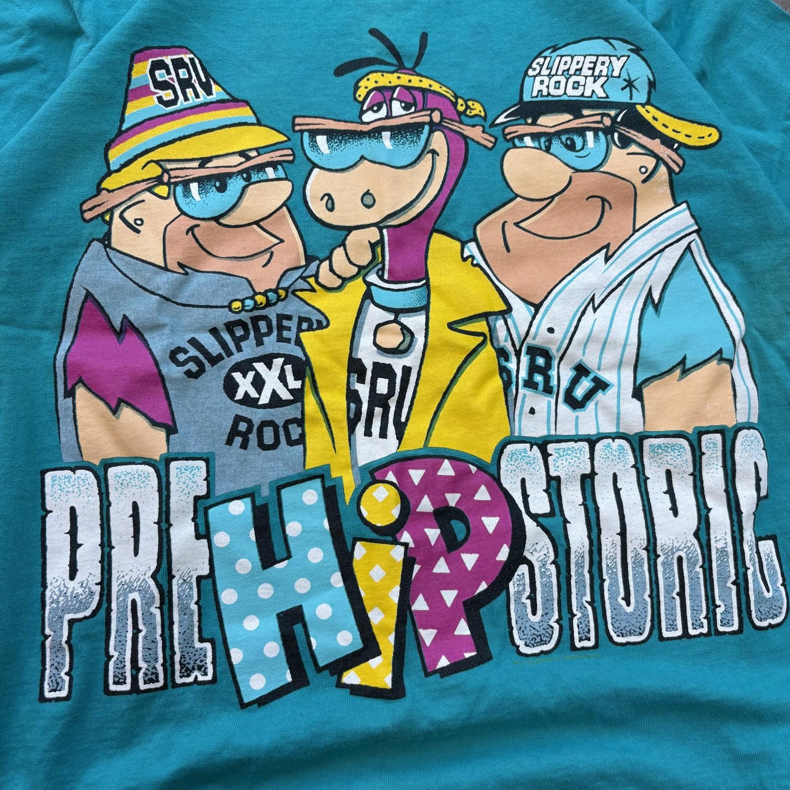 Vintage Vintage 90s Flintstones Hip Hop Cartoon Animation Shirt Size S / US 4 / IT 40 - 2 Thumbnail