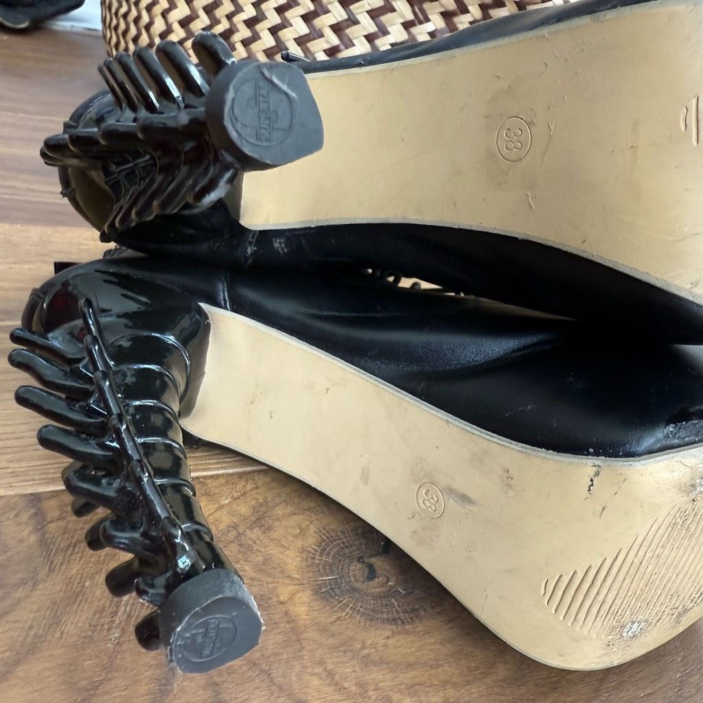 Other Gothic Babe Gothic Punk Bone Heel Boots Black $184 38 Size US 8 / IT 38 - 13 Thumbnail