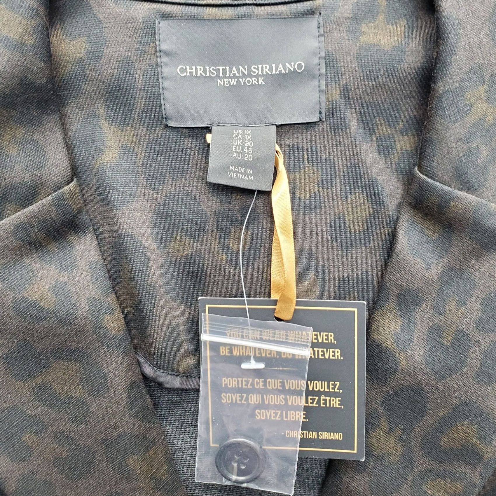 Christian Siriano Christian Siriano Blazer Womens 1X Notch Lapel Leopard Print Multi Blazer Size 1X Womens Size XL / US 12-14 / IT 48-50 - 6 Thumbnail