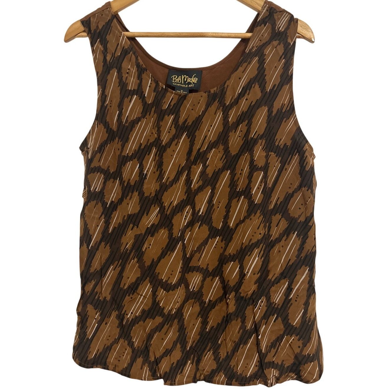 Bob Mackie Vintage Bob Mackie Wearable Art 100% Silk Brown Sleeveless Size M / US 6-8 / IT 42-44 - 1 Thumbnail