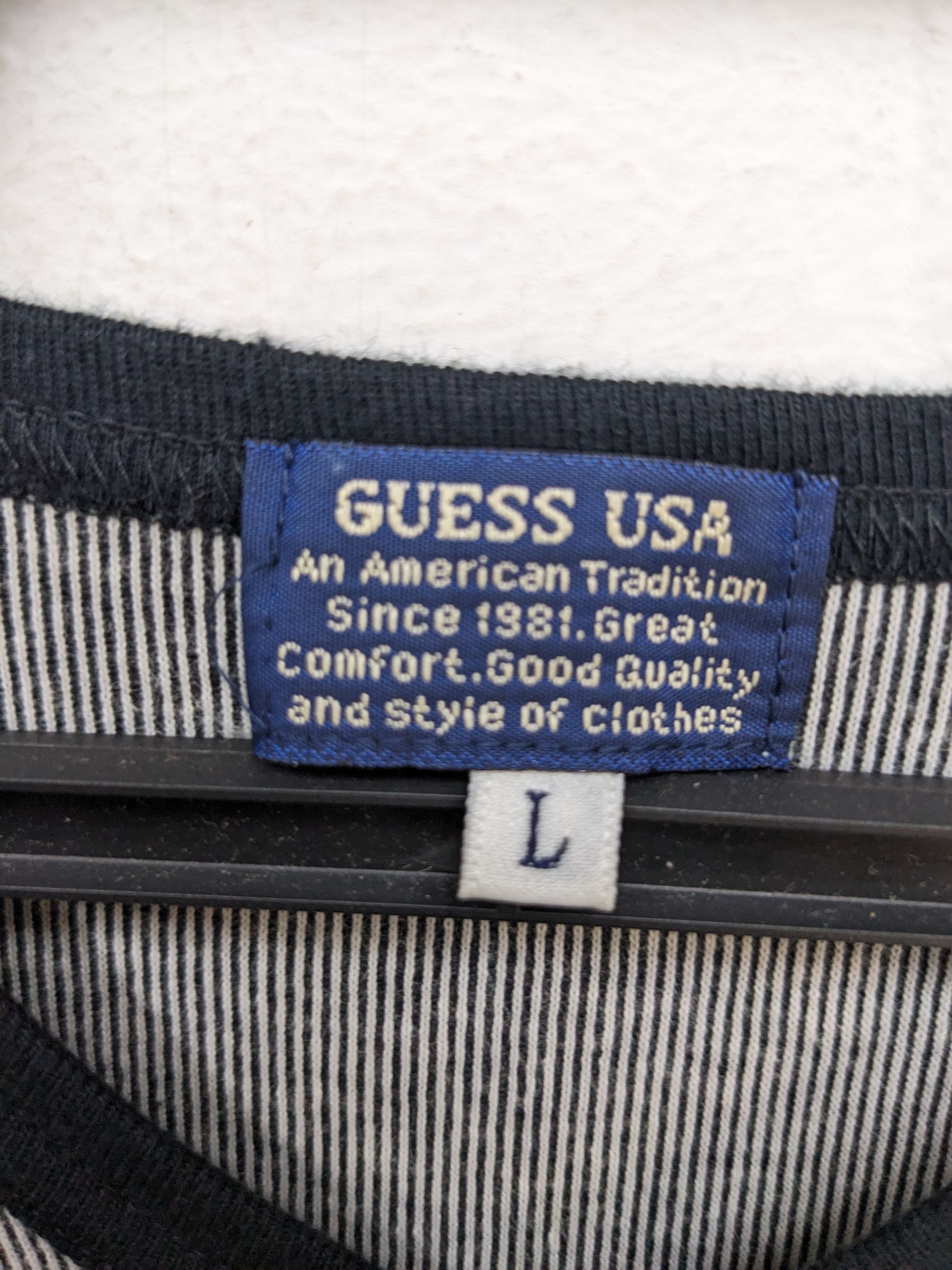 Guess Vintage Guess Usa American Tradition Striped Tshirt Size US L / EU 52-54 / 3 - 4 Thumbnail
