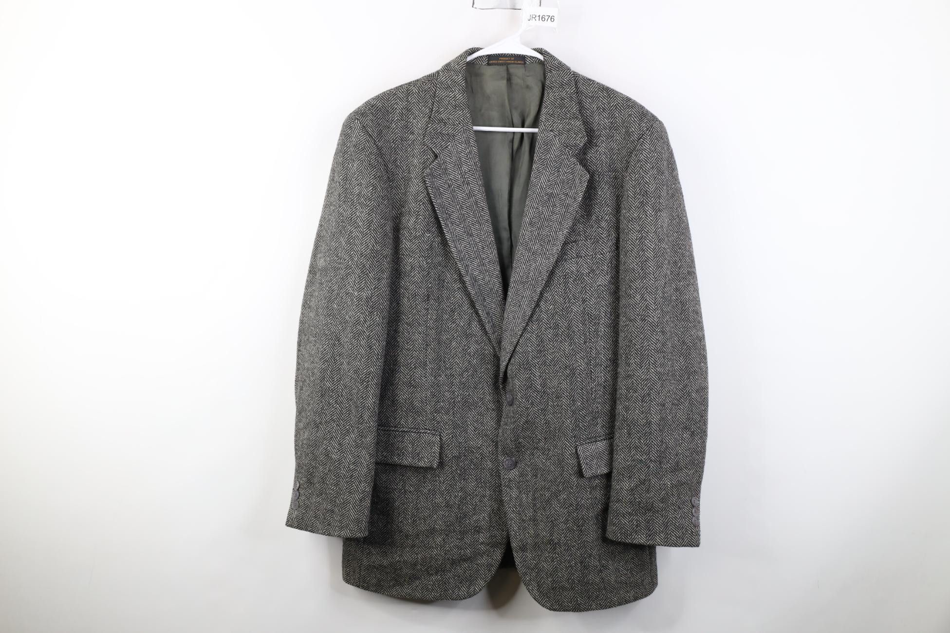 Vintage Vintage 90s Streetwear Herringbone Suit Coat Blazer Jacket Size US XL / EU 56 / 4 - 1 Thumbnail