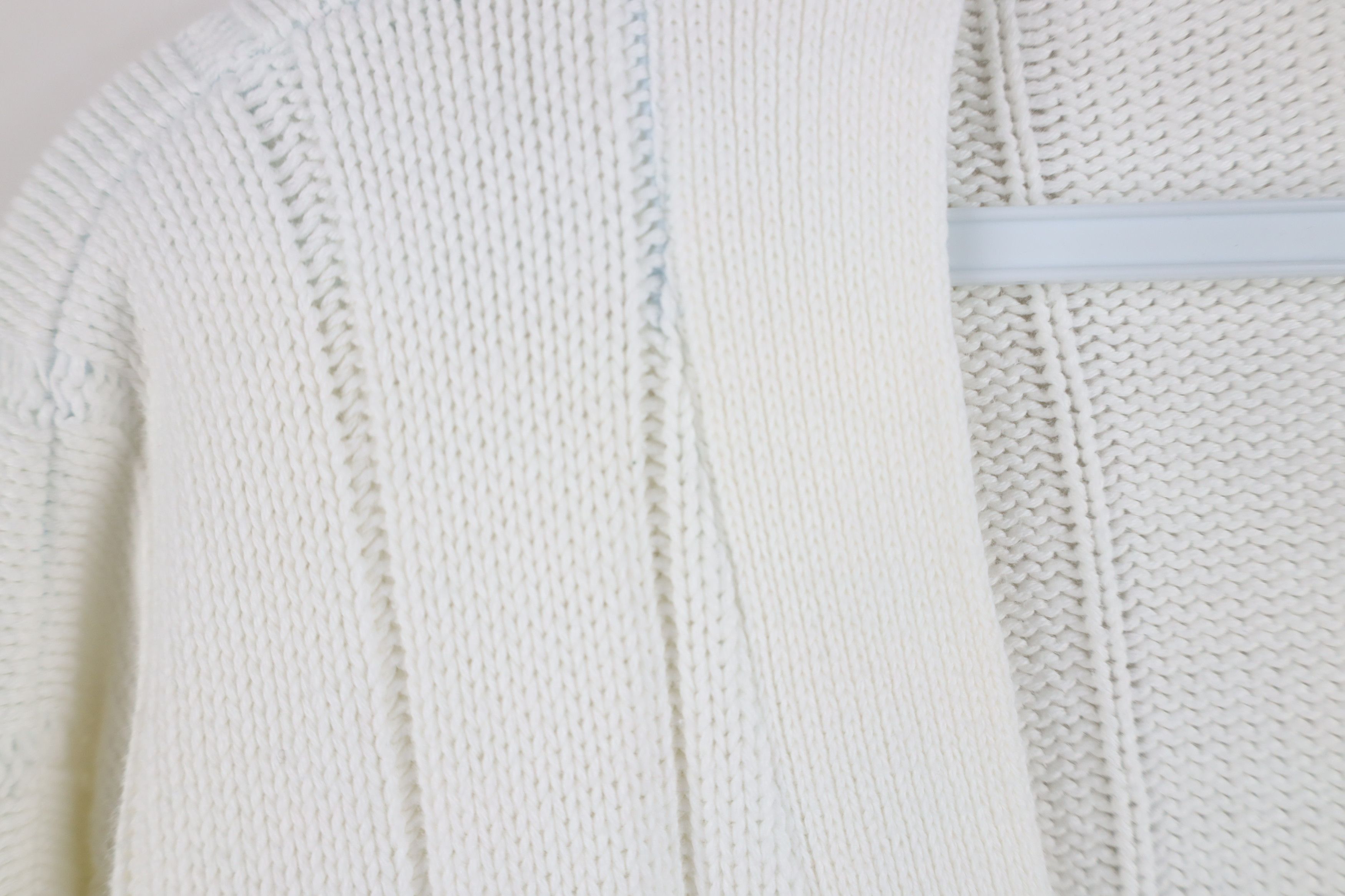 Vintage Vintage 90s Streetwear Ribbed Knit Cardigan Sweater White Size US M / EU 48-50 / 2 - 7 Thumbnail