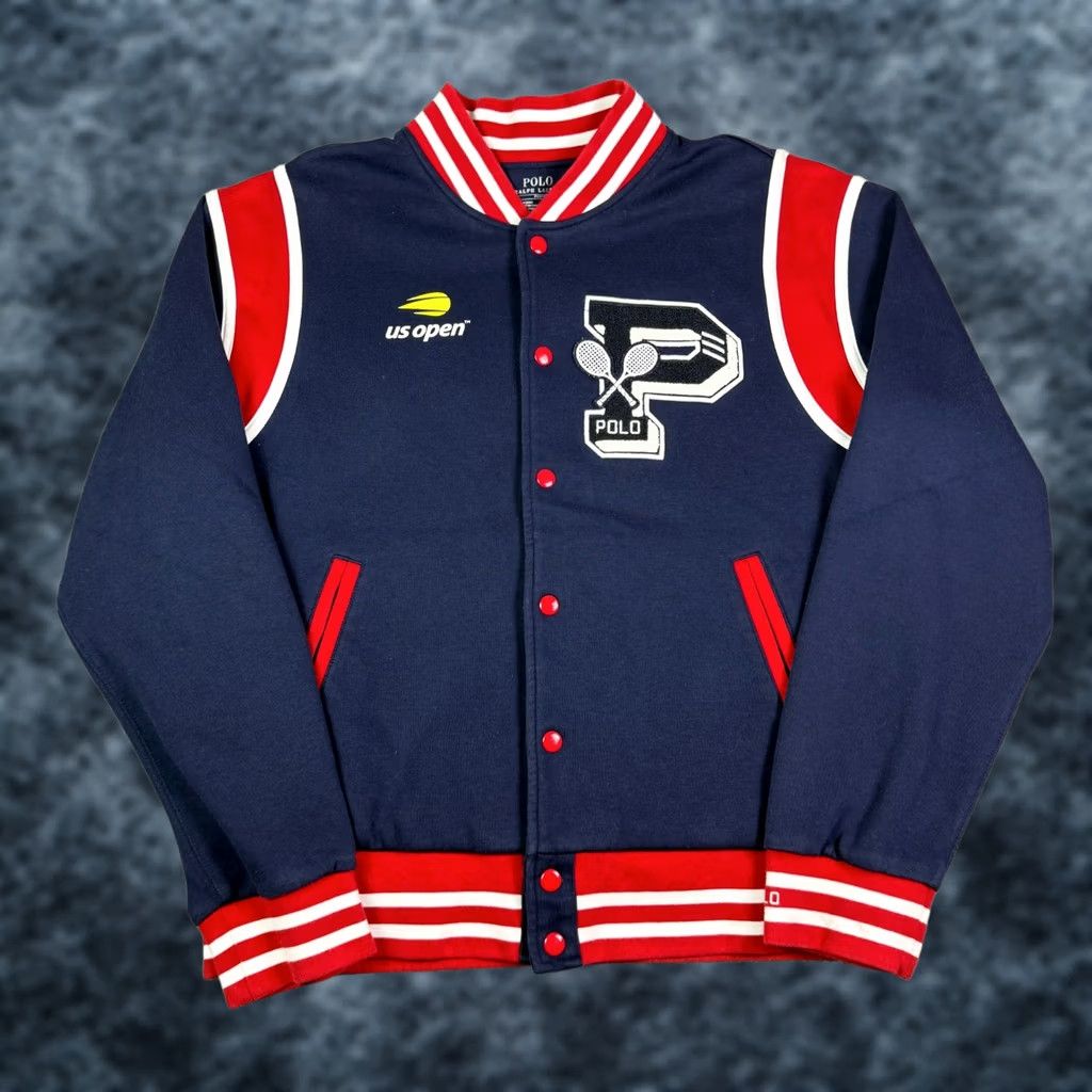 Polo Ralph Lauren Polo Ralph Lauren Varsity Jacket US Open 2018 Mens L Navy Red Embroidered P Wing Size US L / EU 52-54 / 3 - 1 Thumbnail