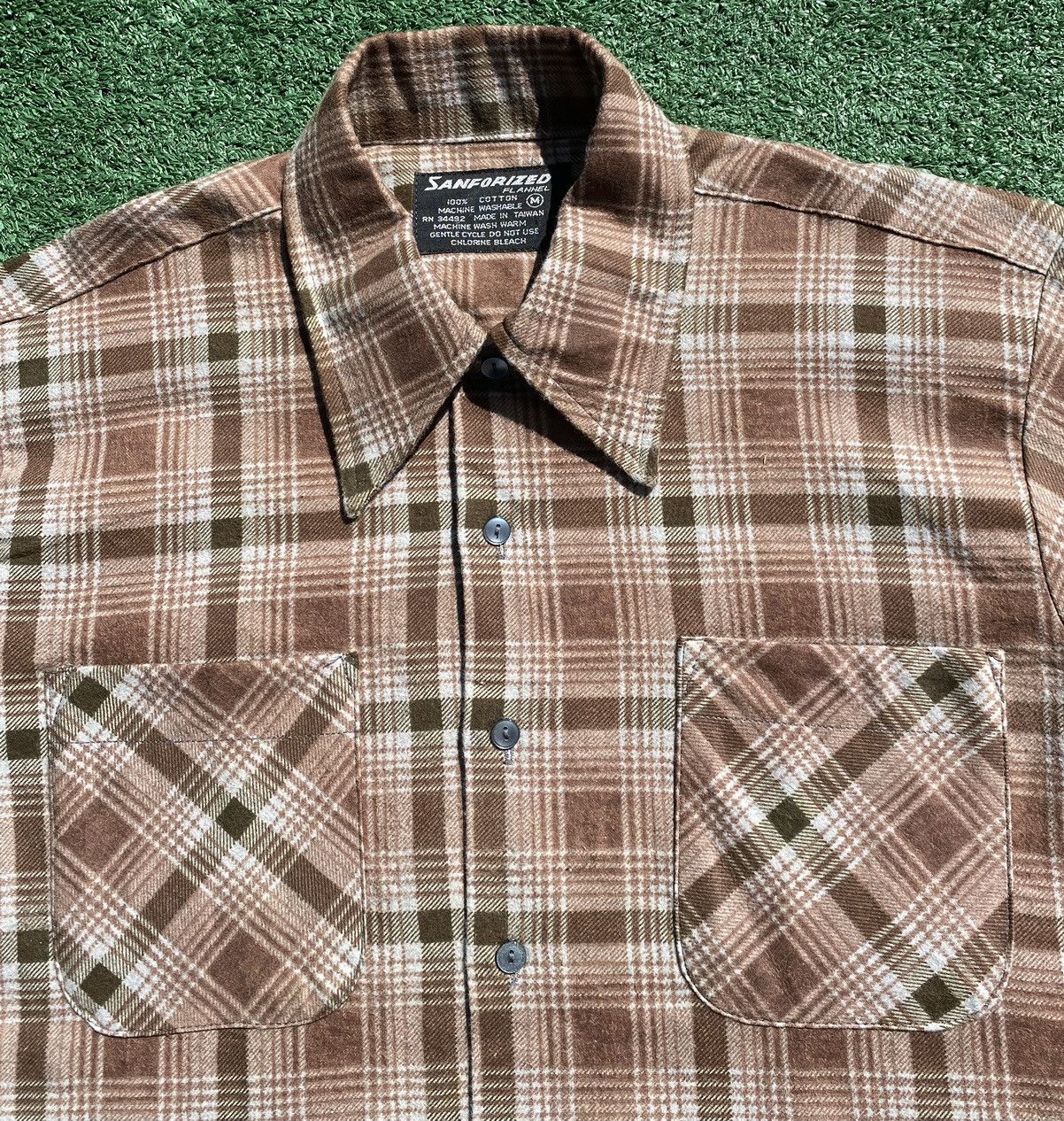 Vintage Vintage 60’s Sanforized Brown Flannel Lightweight Shirt Size US M / EU 48-50 / 2 - 4 Thumbnail