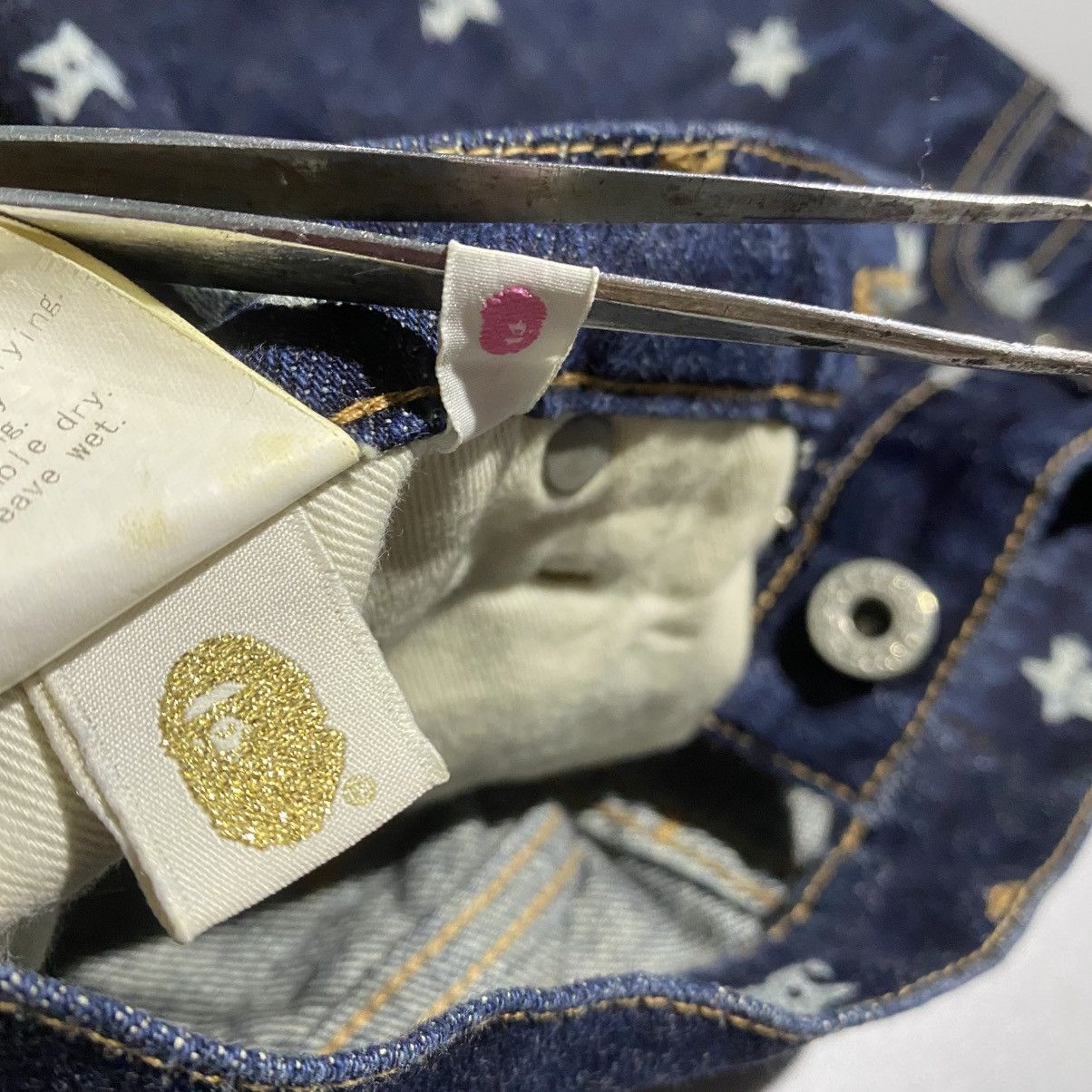 Bape A BATHING APE Apestar All-Over Print Denim - Pants Size 28" / US 6 / IT 42 - 4 Thumbnail