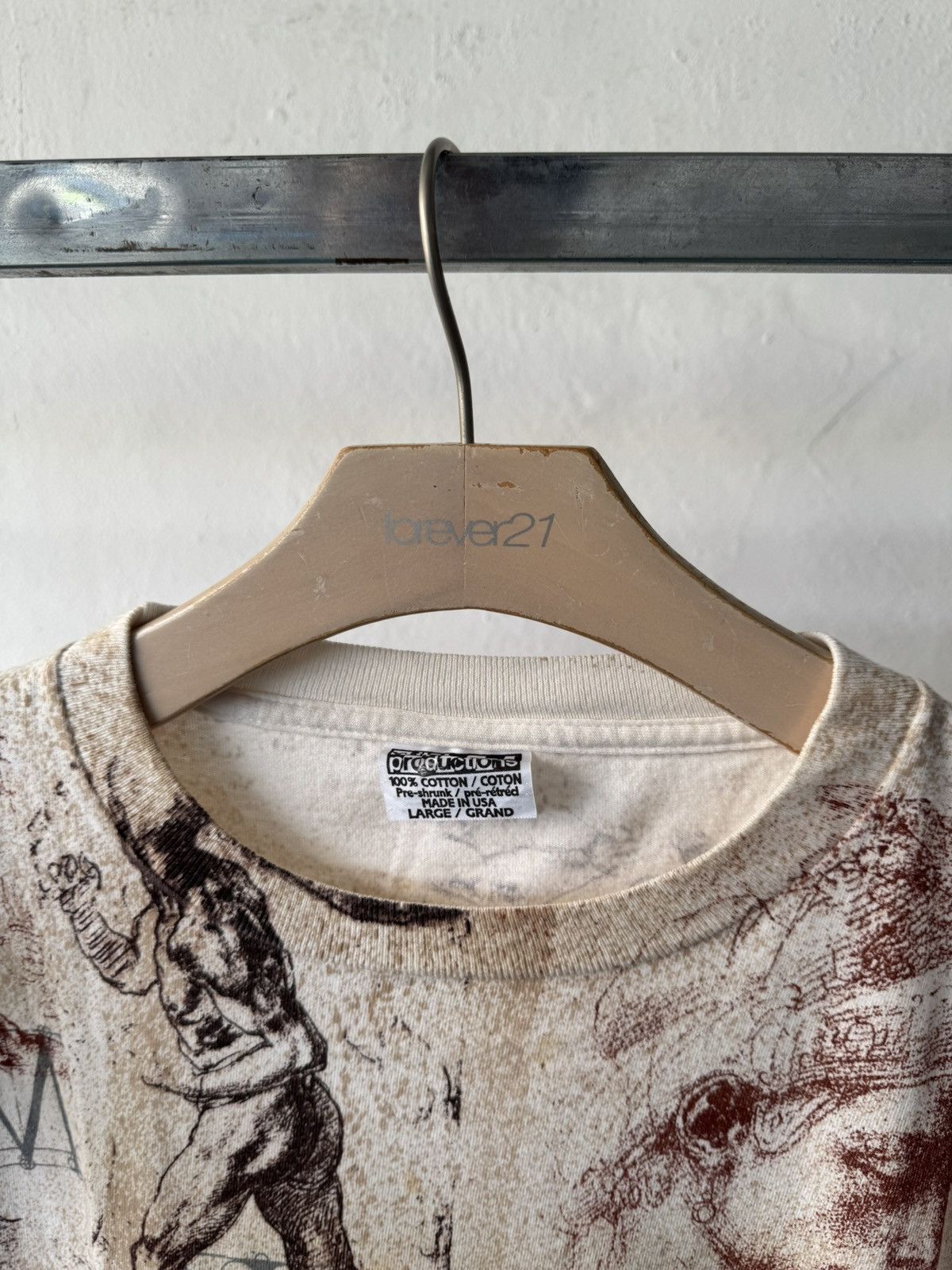 Vintage 90s Michelangelo Renaissance Art David Fullprint Shirt Size US L / EU 52-54 / 3 - 9 Thumbnail