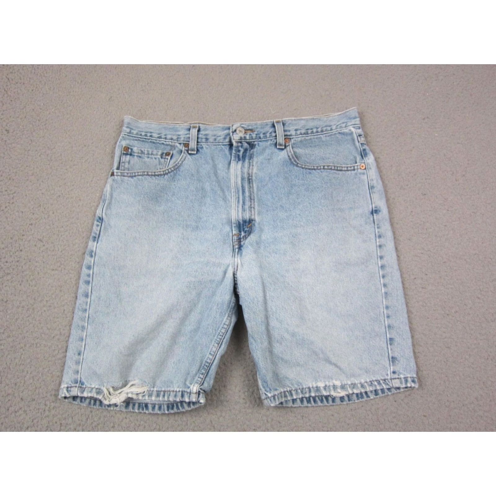 Levi's VINTAGE Levi's 505 Shorts Bermuda Denim Blue 90s Jeans Jorts Mens 36 Blue Denim Casual Workwear Pockets 5-Pocket Design Modern Regular Mens Size US 36 / EU 52 - 6 Thumbnail
