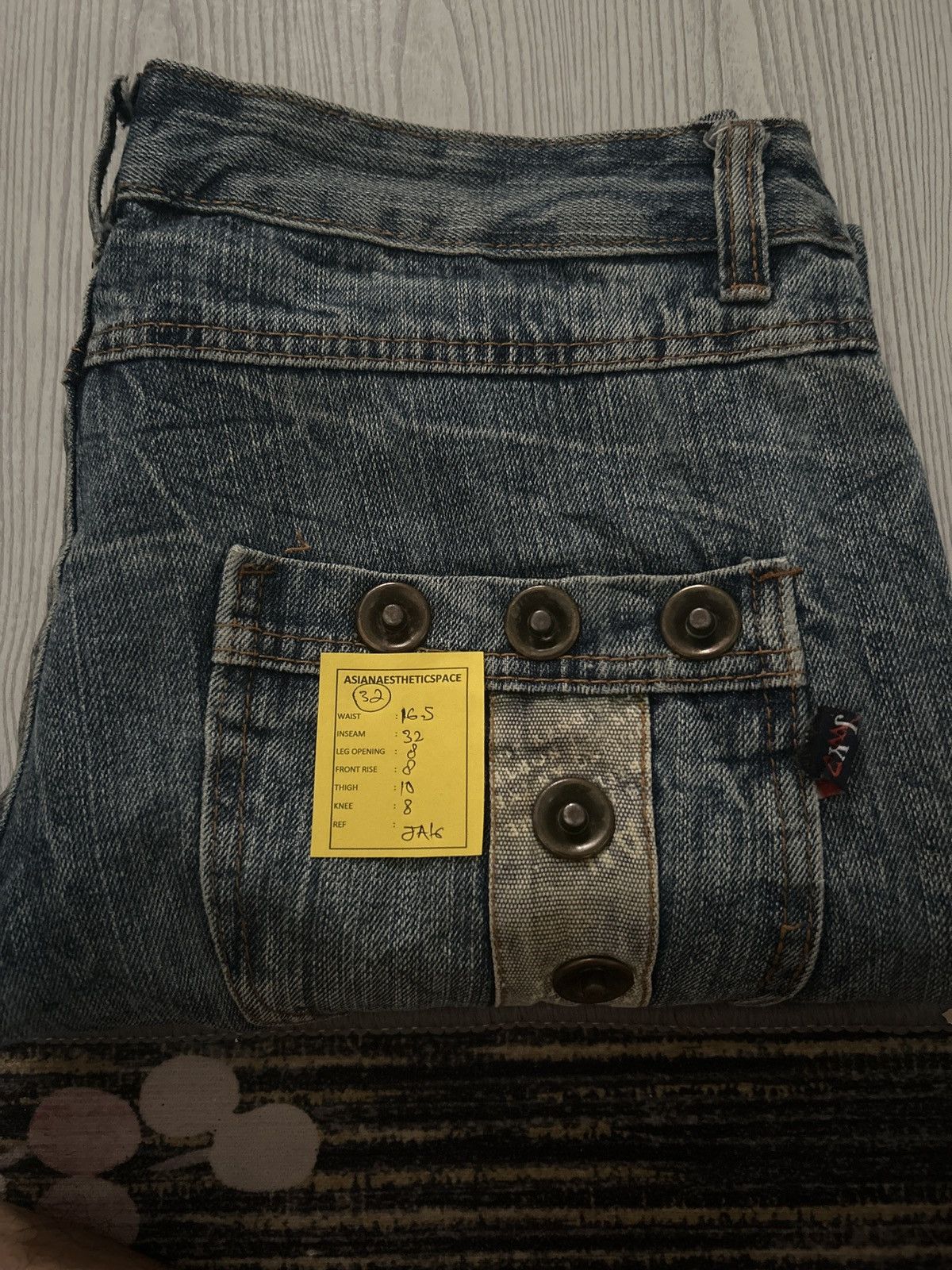 20471120 × Hysteric Glamour × Japanese Brand JWYZ Pocketwork Baggy Distressed Clawn Mark Rivet Button Size US 32 / EU 48 - 21 Thumbnail