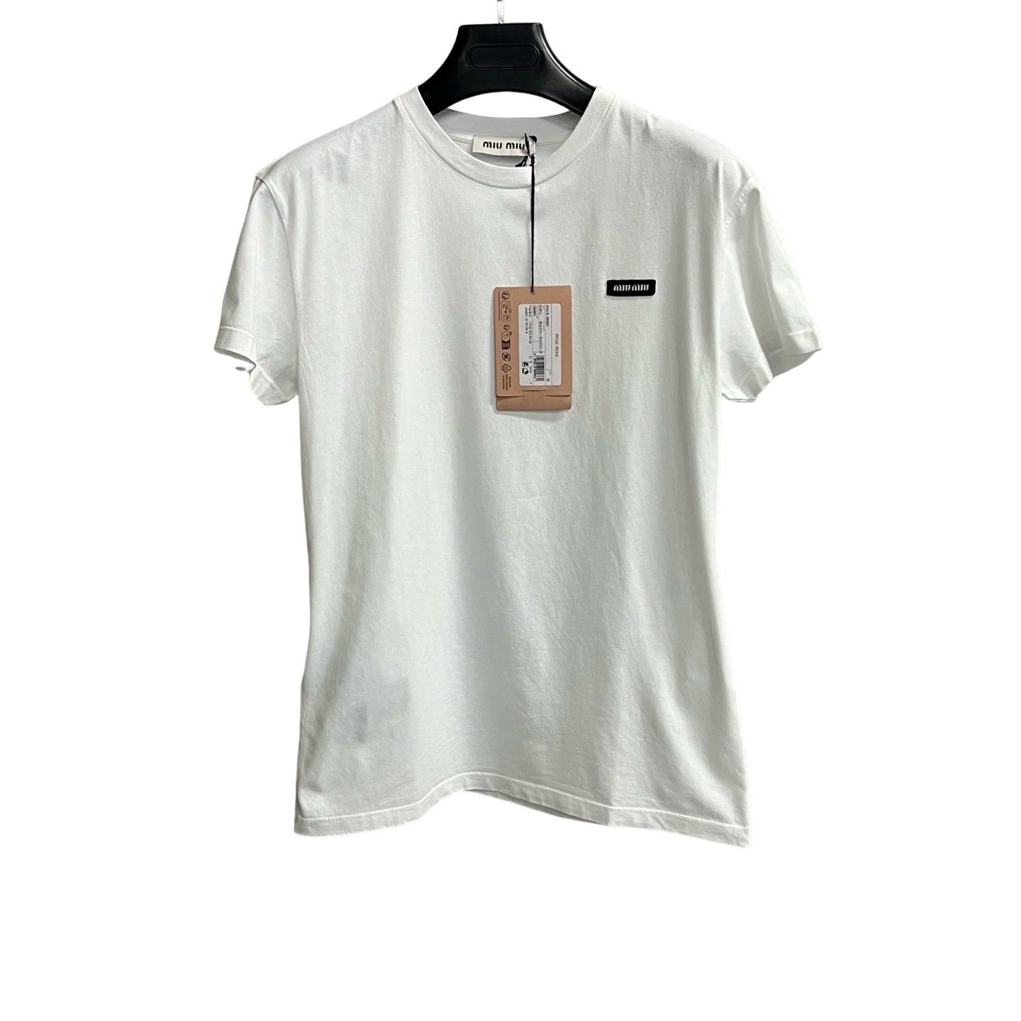 Miu Miu Miu Miu Logo Patch Jersey T-Shirt S Size S / US 4 / IT 40 - 1 Thumbnail