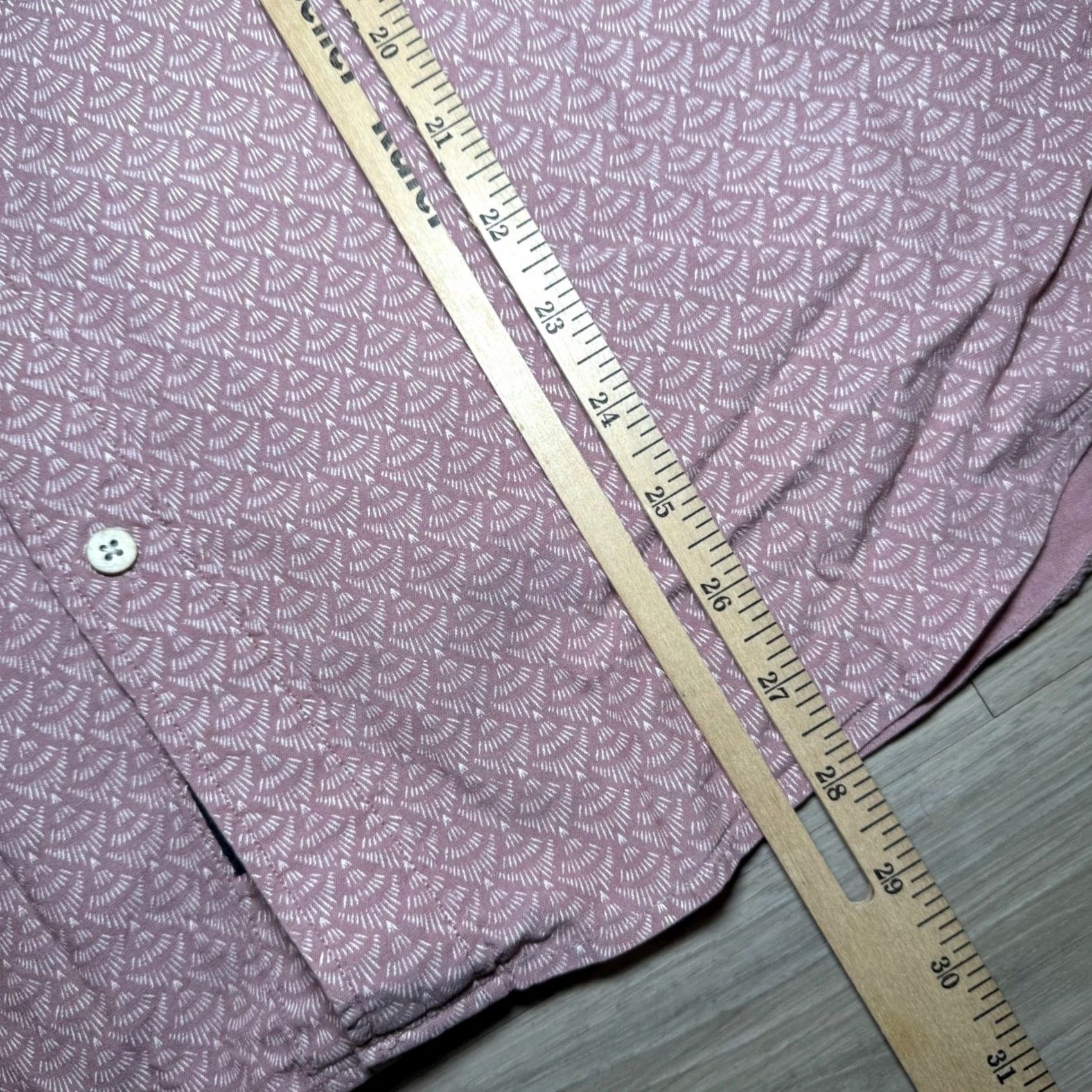 Faherty Faherty Stretch Playa Shirt Mens XL Pink Geometric Button Down Size US XL / EU 56 / 4 - 6 Thumbnail