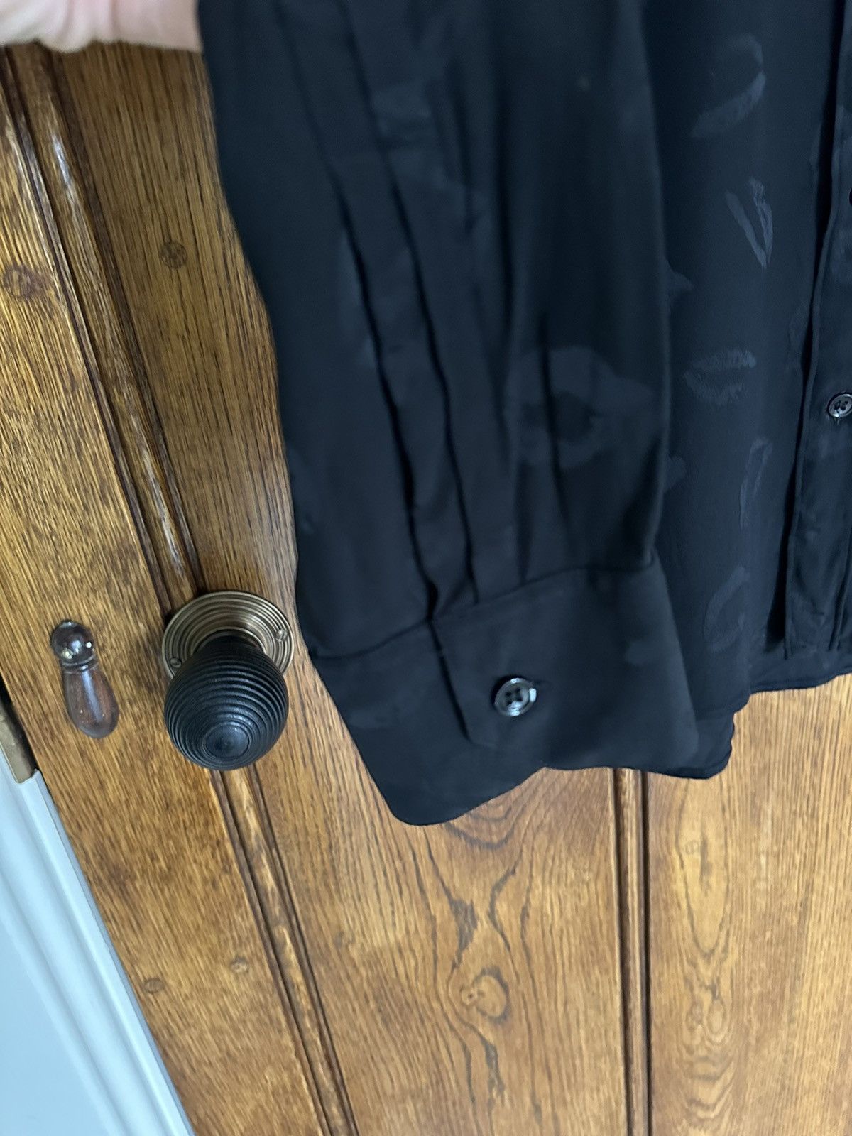 Saint Laurent Paris SS16 Saint Laurent kiss lips silk viscose black shirt Hedi Size US M / EU 48-50 / 2 - 10 Thumbnail