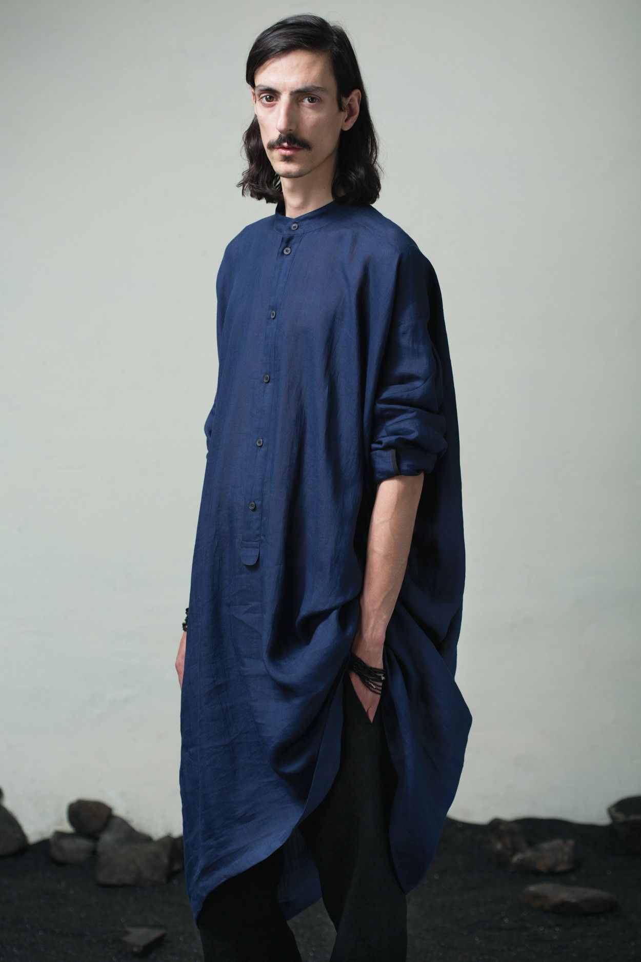 Jan Jan Van Essche Blue Long Shirt Tunic Style- Collection 6 Size US S / EU 44-46 / 1 - 9 Thumbnail