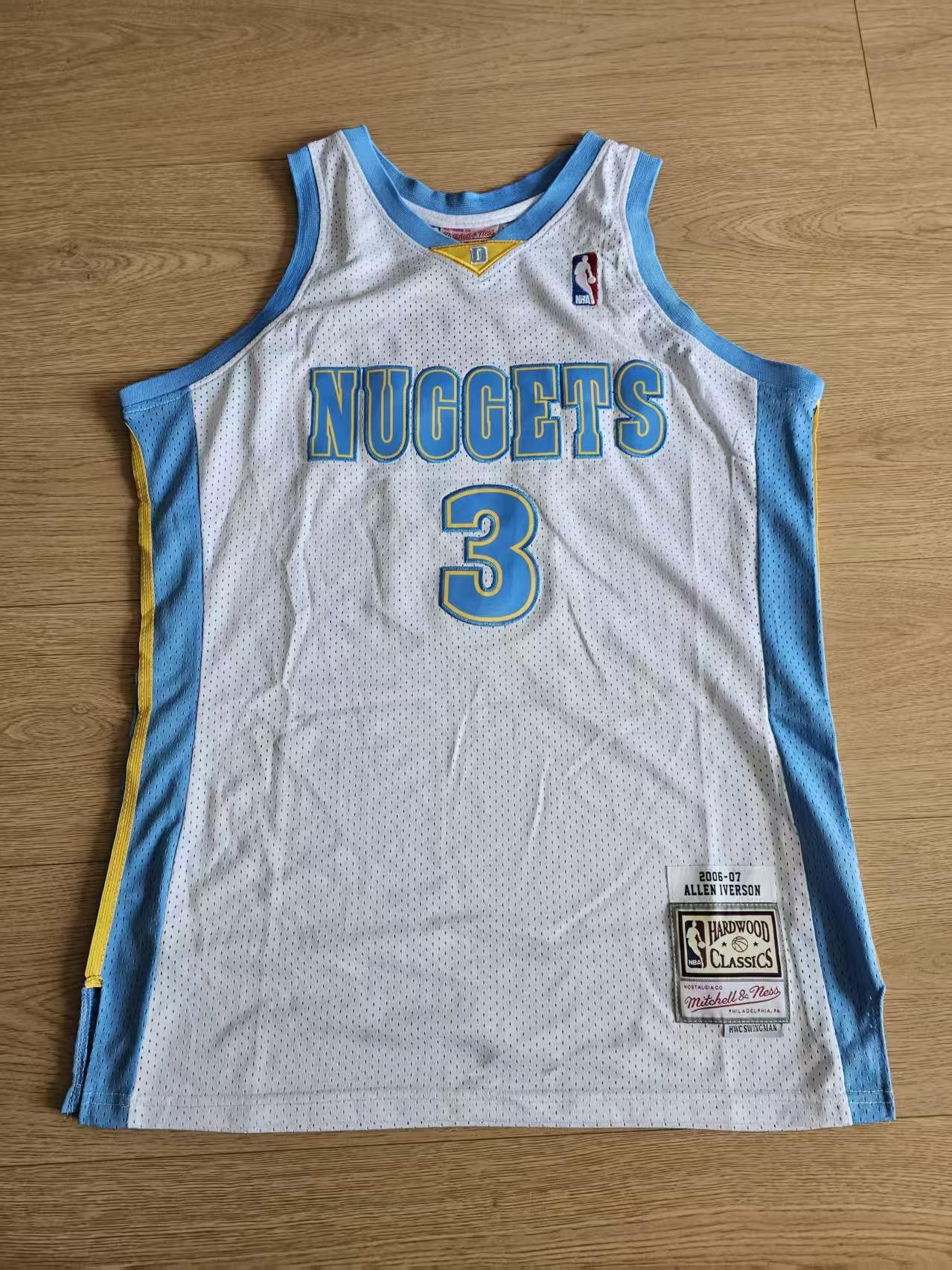 NBA Denver Nuggets #3 Allen Iverson Jersey White Size US XL / EU 56 / 4 - 1 Thumbnail