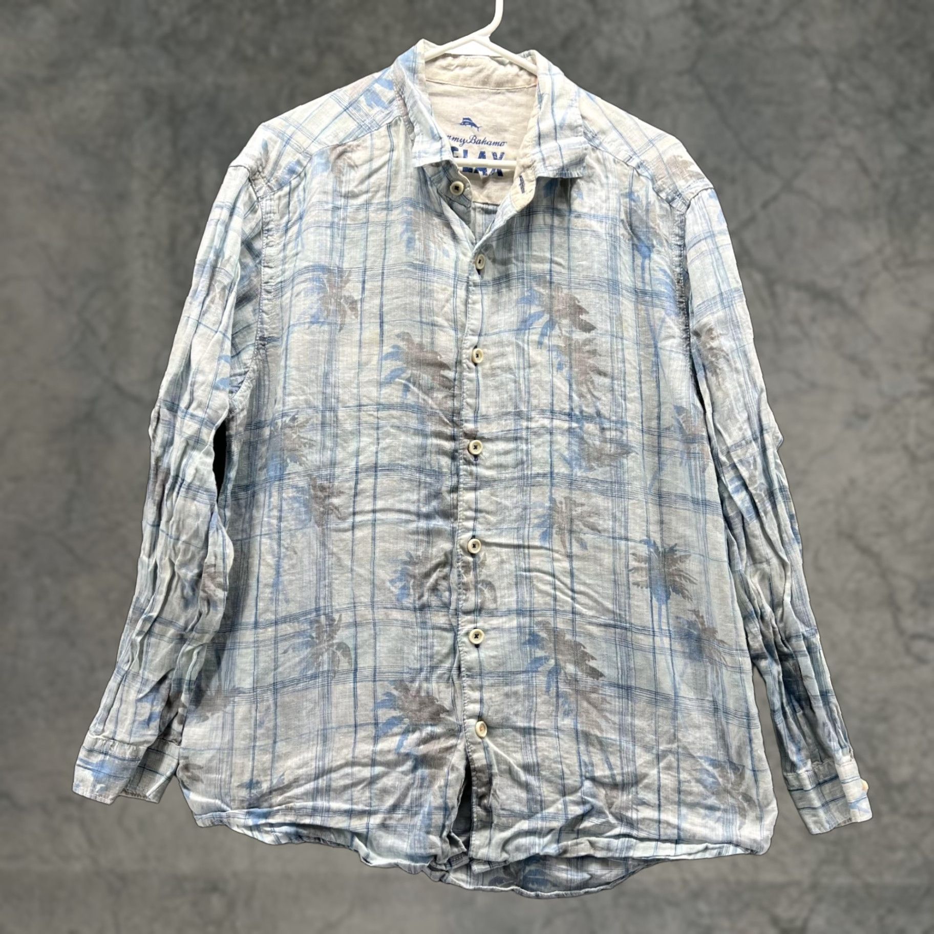 Tommy Bahama Tommy Bahama Shirt Men Medium Adult Blue Linen Relax Casual Button Down Plaid Size US M / EU 48-50 / 2 - 1 Thumbnail
