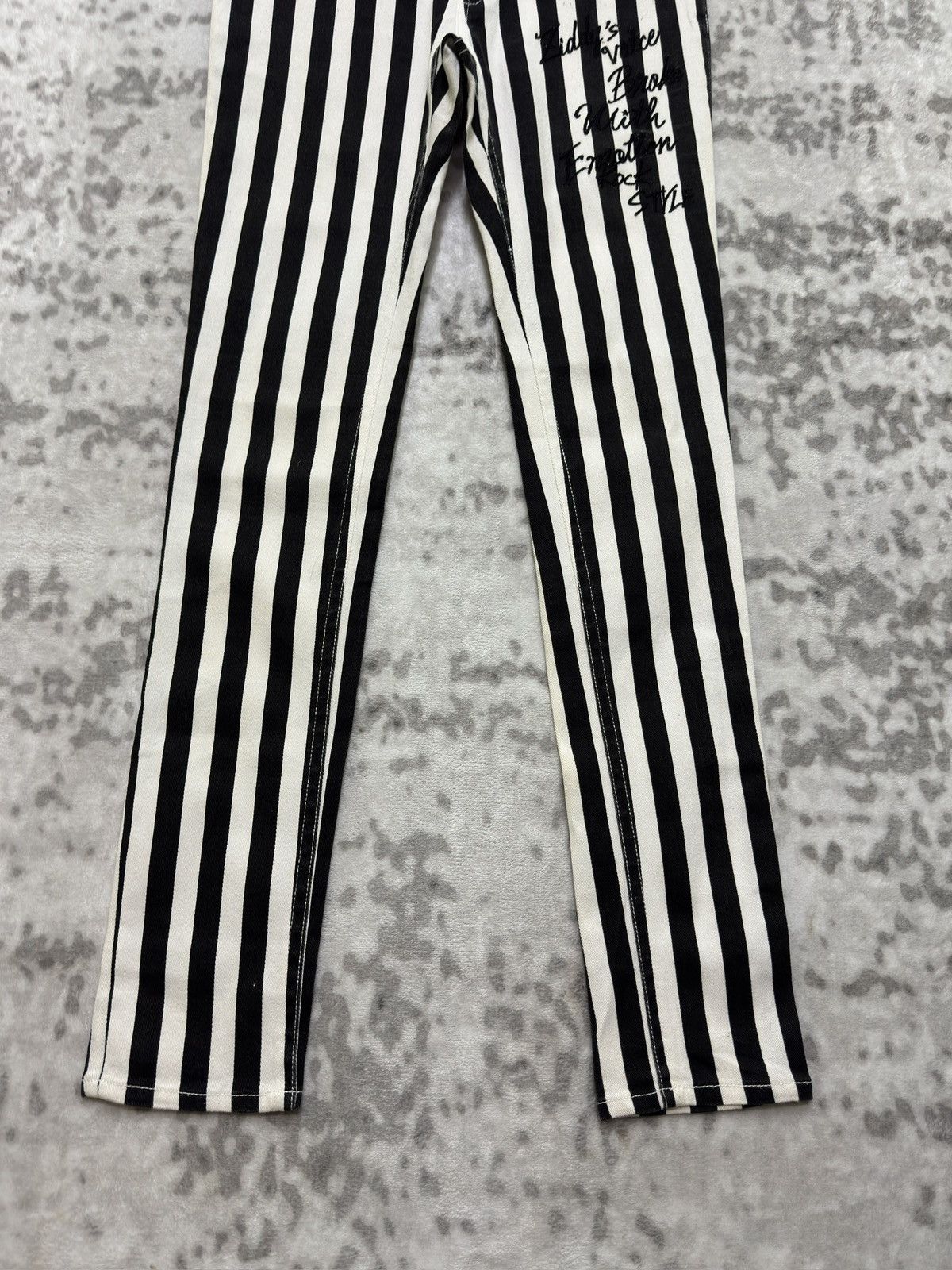 Japanese Brand GLAM ROCK BY ZIDDY Striped Low Rise Super Skinny Pants Size 28" / US 6 / IT 42 - 6 Thumbnail