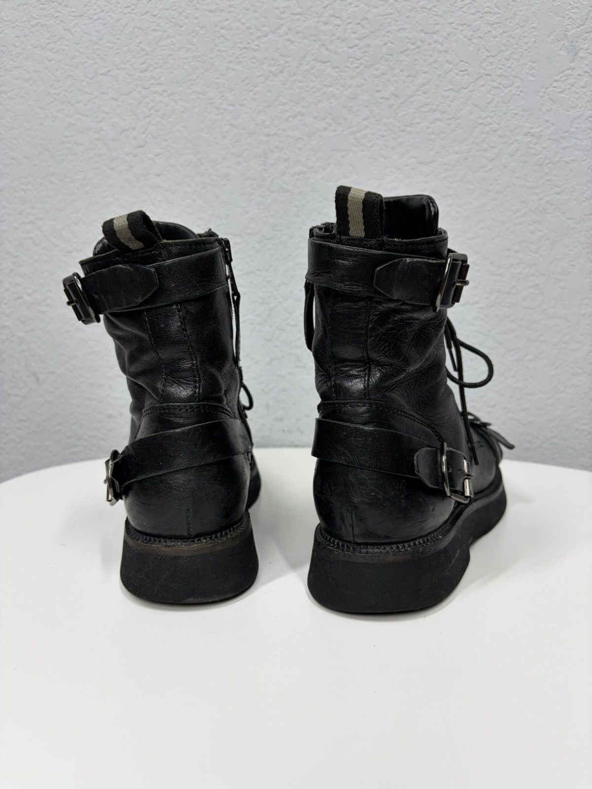 If Six Was Nine Vintage 00s Guidi CCP Style Distressed Leather Biker Boots Size US 7 / EU 40 - 10 Thumbnail