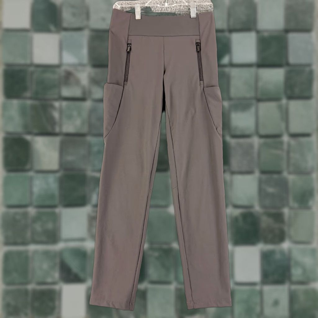 Athleta Athleta Petites Headlands Hybrid Tights Womens 0P Gray Pull On Zip Pocket Size ONE SIZE - 1 Thumbnail