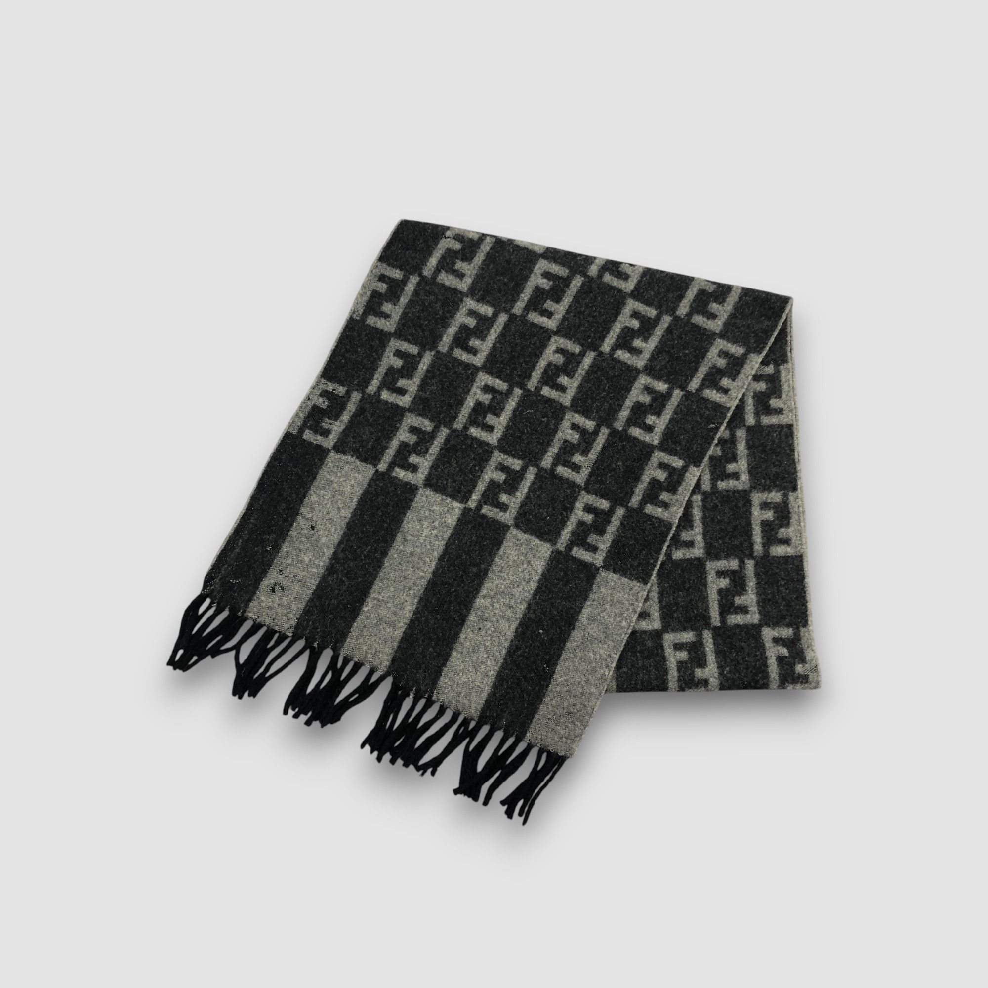 Fendi Vintage Fendi Scarf Muffler FF Monogram Roma Wool Scarves Size ONE SIZE - 3 Thumbnail
