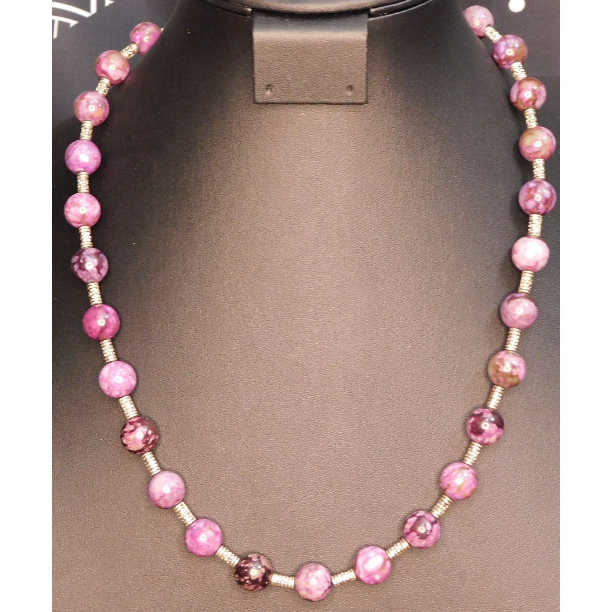 Other Whimsical Dyed Purple Agate Necklace With Silver Tone Accent Size ONE SIZE - 1 Thumbnail