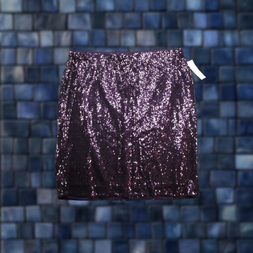 Liz Claiborne Liz Claiborne Purple Sequin Straight Pencil Skirt Women's 2X NEW Size 40" / US 18 - 1 Thumbnail