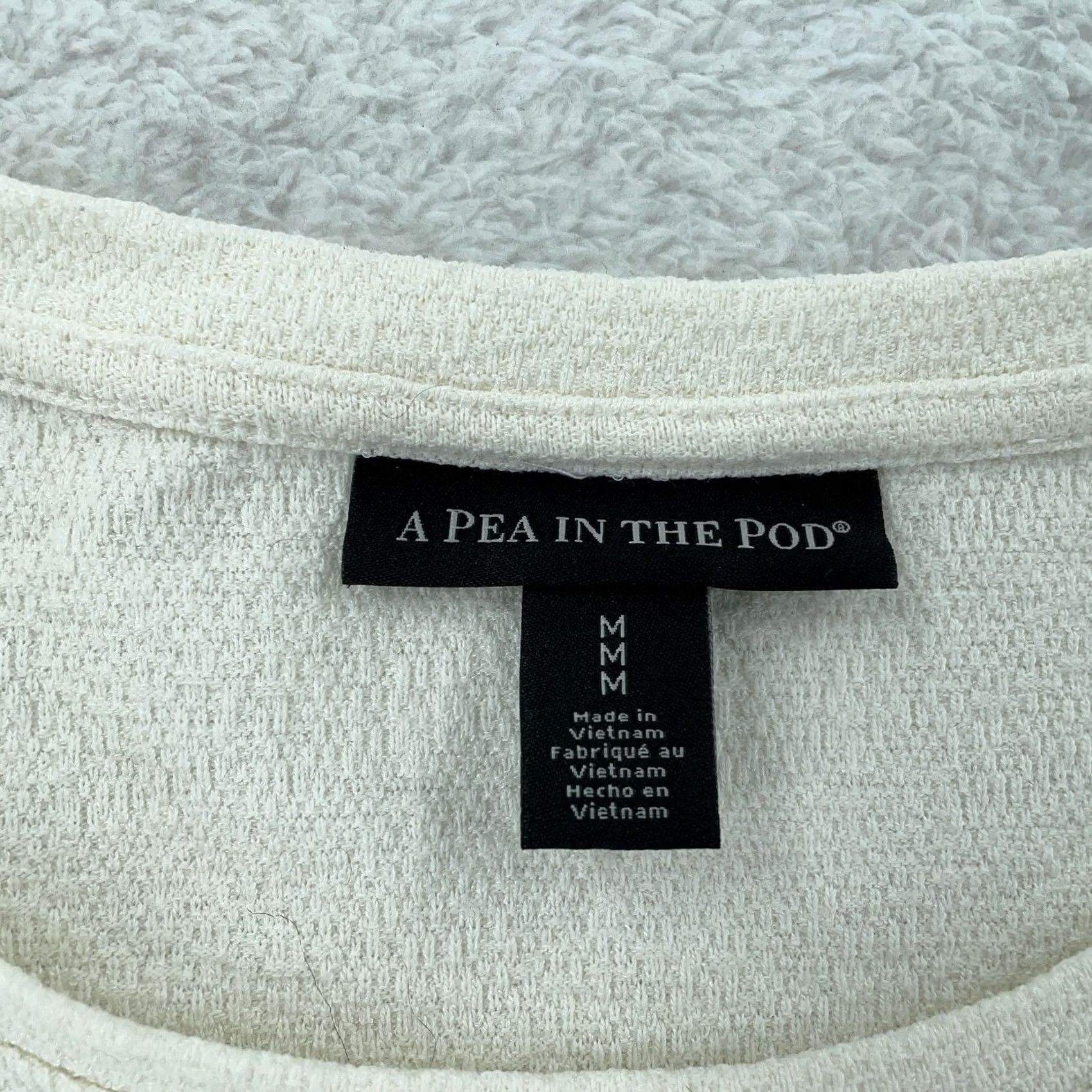 Vintage A Pea In The Pod Maternity Blouse Women Medium Ivory Rayon Stretch Tie Waist Top Size M / US 6-8 / IT 42-44 - 3 Thumbnail