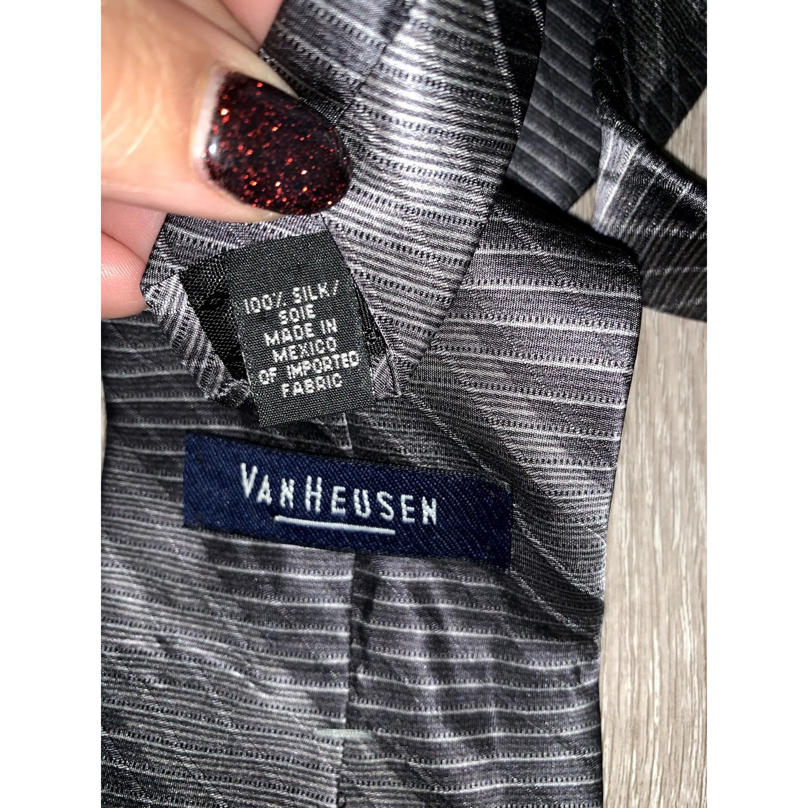 Van Heusen Van Heusen Men's Silk Tie Set 3pc Striped Designer Formal Size ONE SIZE - 4 Thumbnail