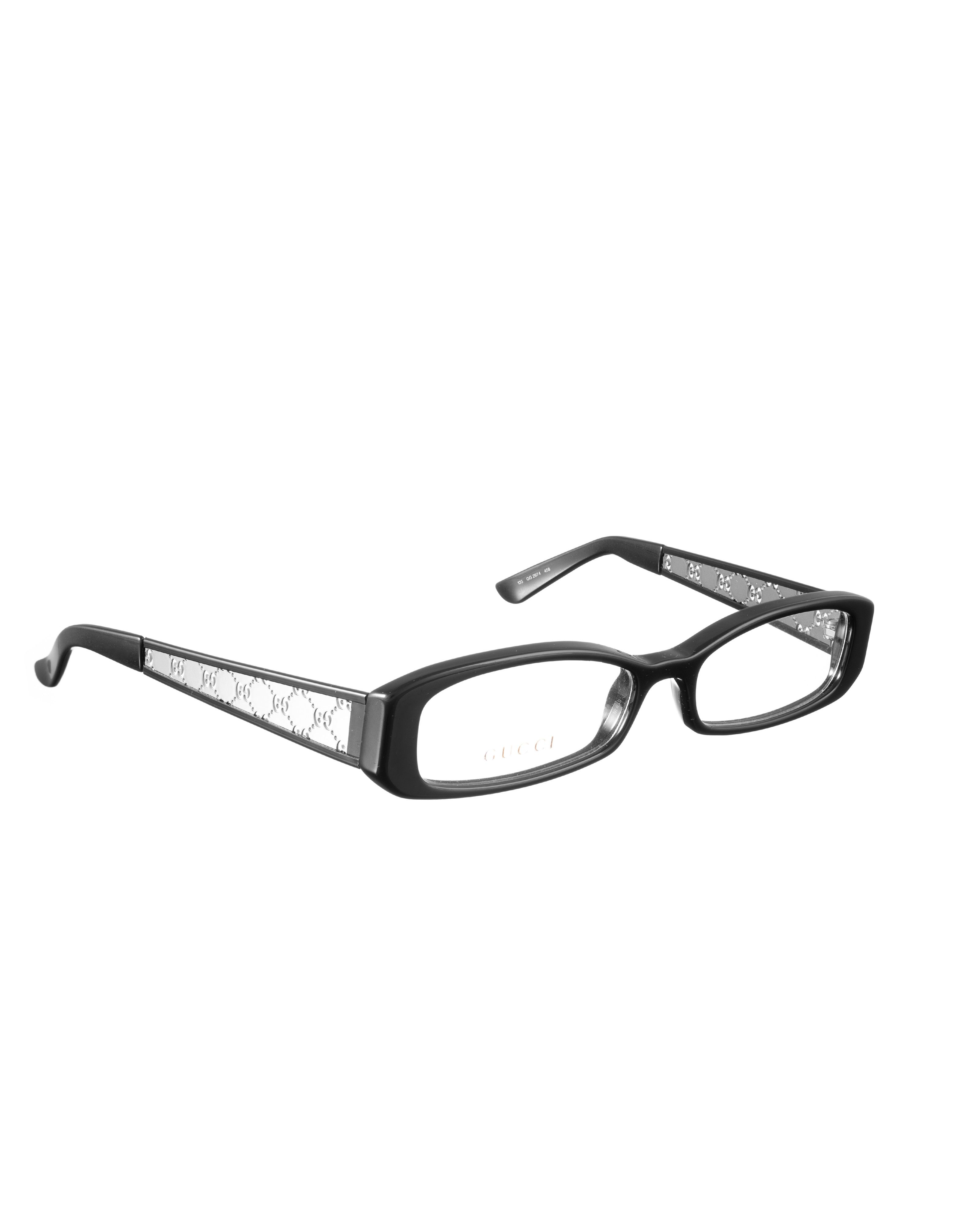 Gucci Gucci 00s Black Silver Monogram Glasses Size ONE SIZE - 3 Thumbnail