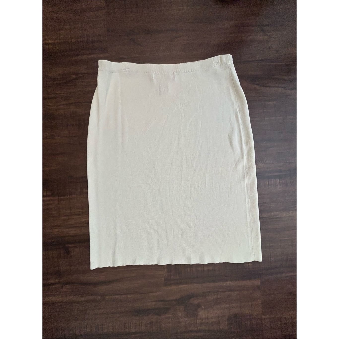 White's Boots Dialogue White Cream Knit Pencil Skirt, Sz XL Size 38" / US 16 / IT 52 - 6 Thumbnail