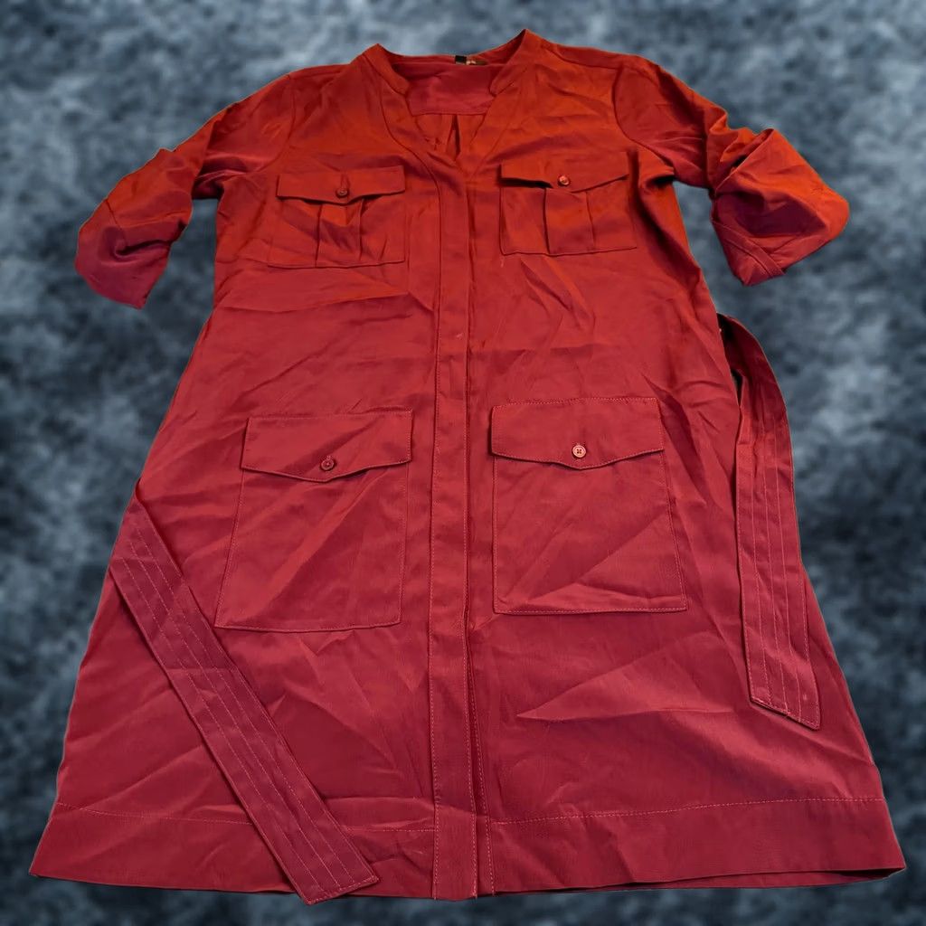 Express VINTAGE Express Burgundy Utility Style Button Front Dress Women's XS Long Sleeve Belted Size XS / US 0-2 / IT 36-38 - 1 Thumbnail