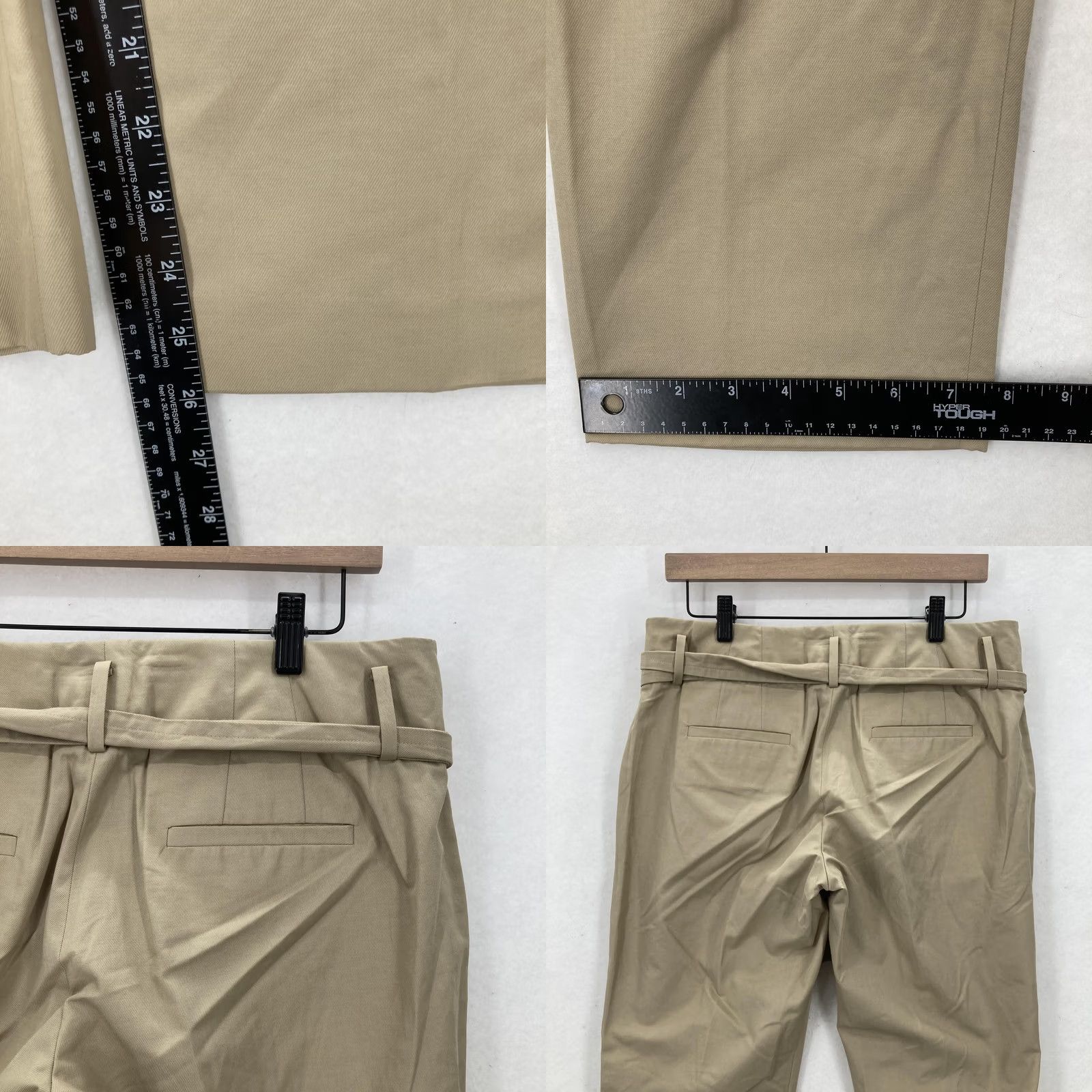 Banana Republic VINTAGE Banana Republic Pants Womens 10 Khaki Tie Waist Crop Pleated Tapered Belted NWT Size 32" / US 10 / IT 46 - 9 Thumbnail
