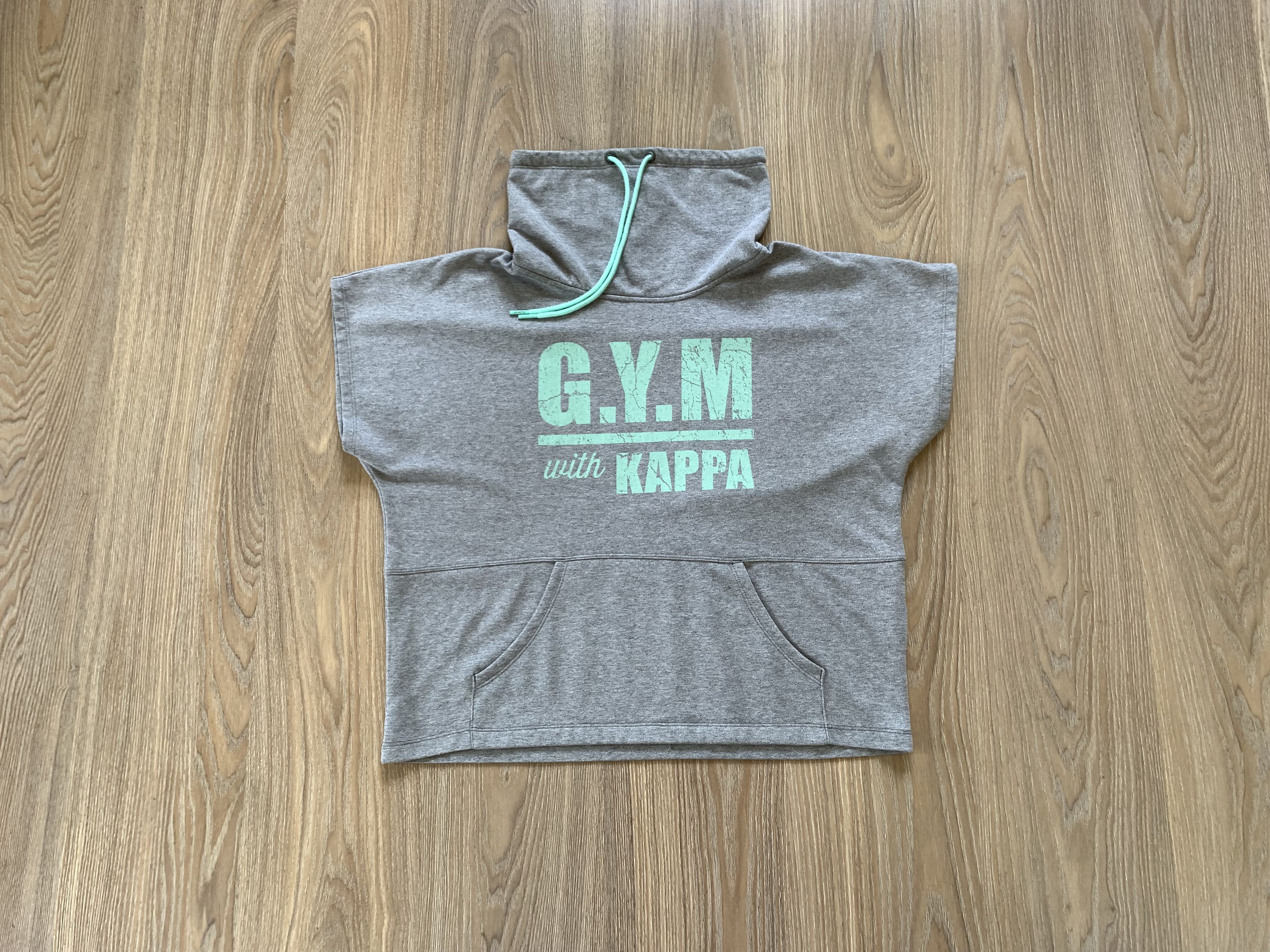 Kappa Kappa “G.Y.M with Kappa” Grey Sleeveless Hoodie Size US XL / EU 56 / 4 - 1 Thumbnail