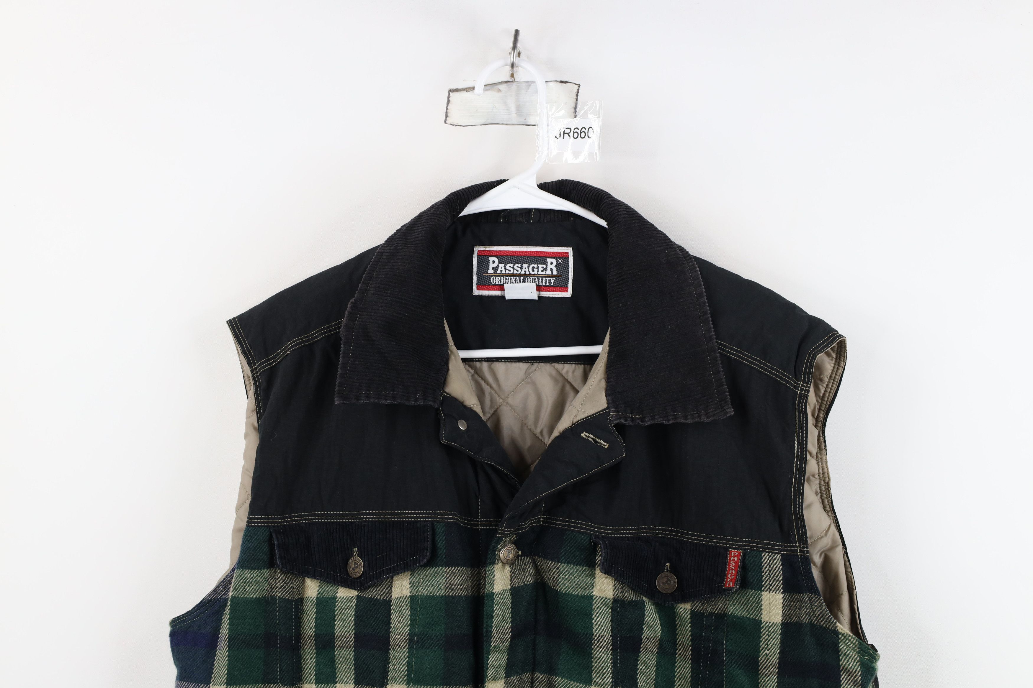 Vintage Vintage 90s Streetwear Flannel Corduroy Collar Vest Jacket Size US XL / EU 56 / 4 - 2 Thumbnail