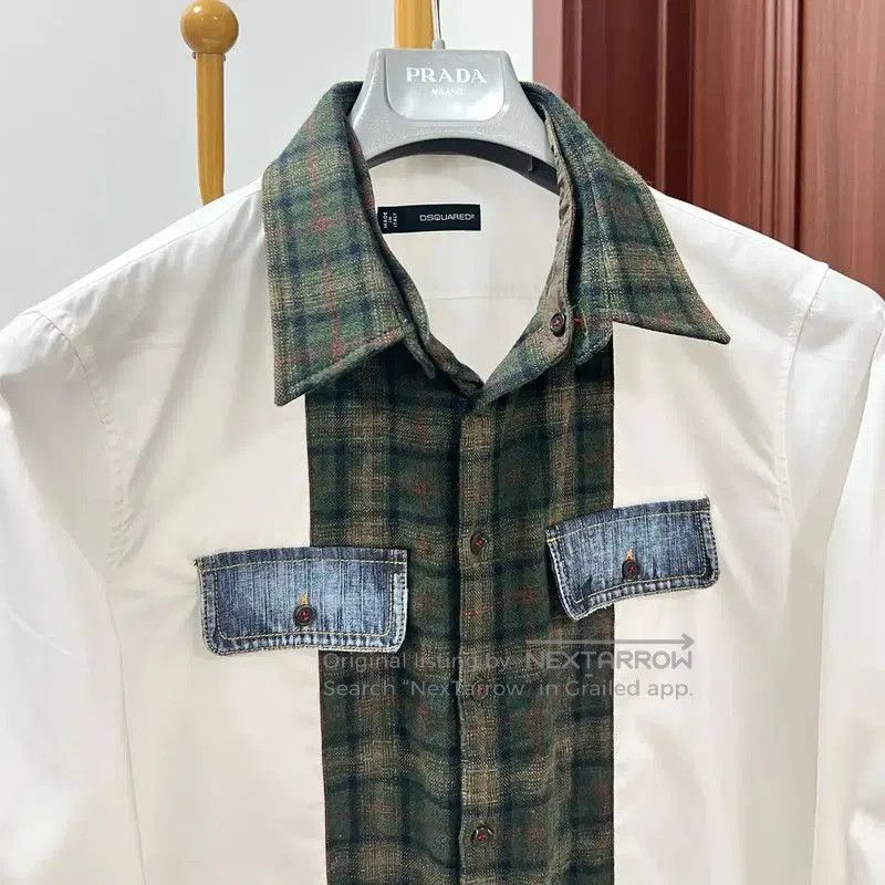 Dsquared2 DSQUARED2 Men's Wool Blend Embroidered Shirt . Size US M / EU 48-50 / 2 - 2 Thumbnail