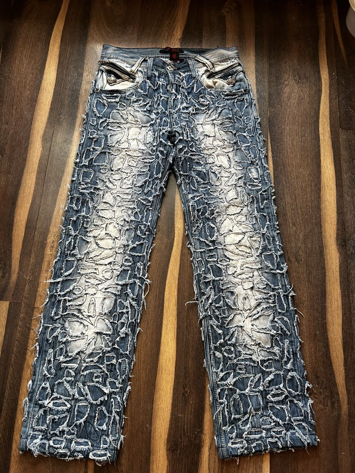 If Six Was Nine Vintage Jeneric patched distressed moto denim jeans Size US 32 / EU 48 - 1 Thumbnail