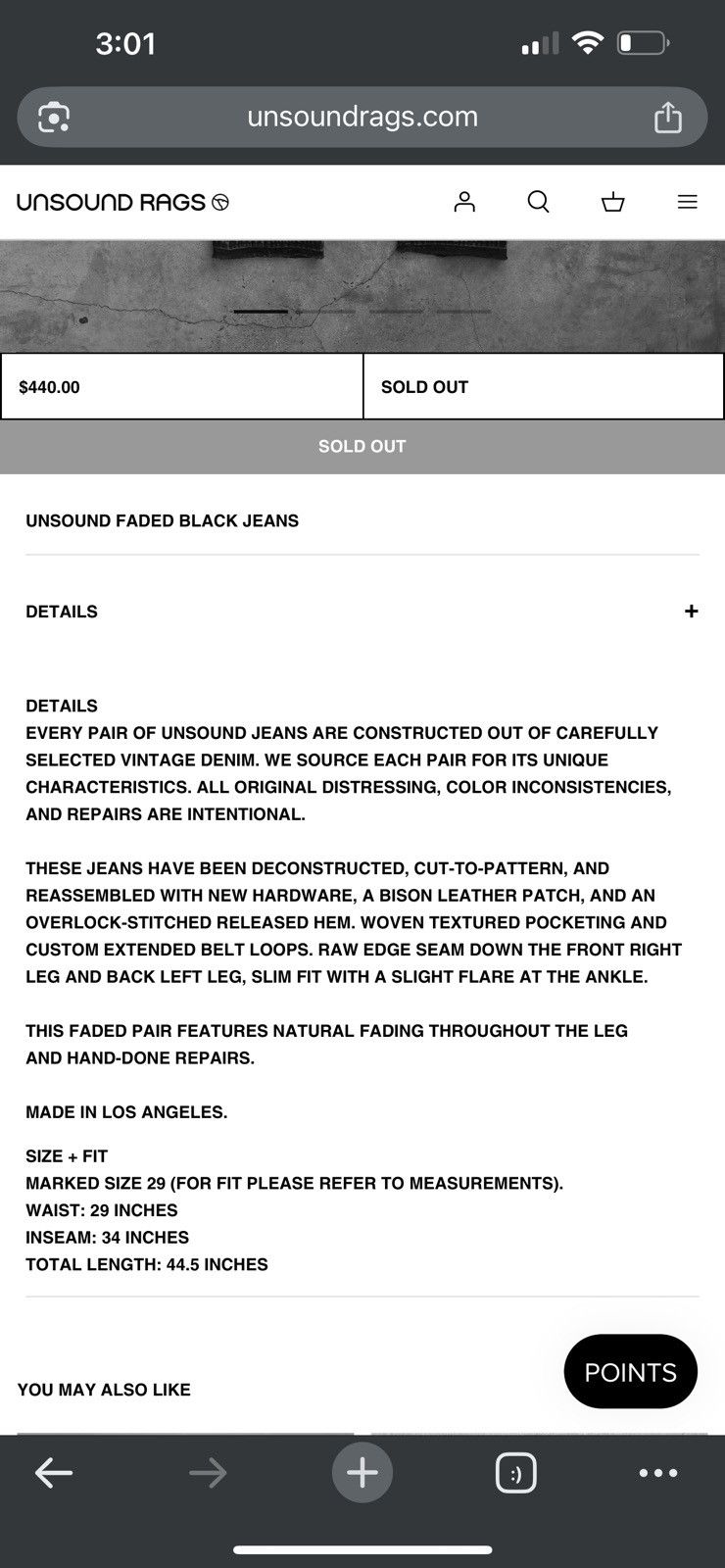 Unsound Rags Unsound Rags Faded Black Denim Size US 29 - 10 Thumbnail