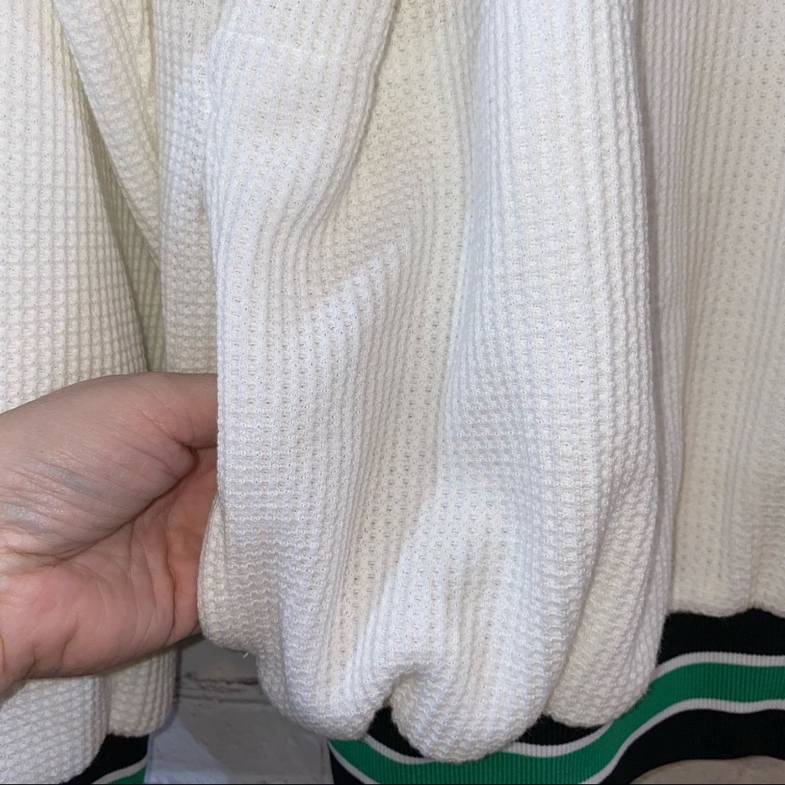 Russell Athletic Russell White Waffle V Neck Pullover VTG Size US XXL / EU 58 / 5 - 5 Thumbnail