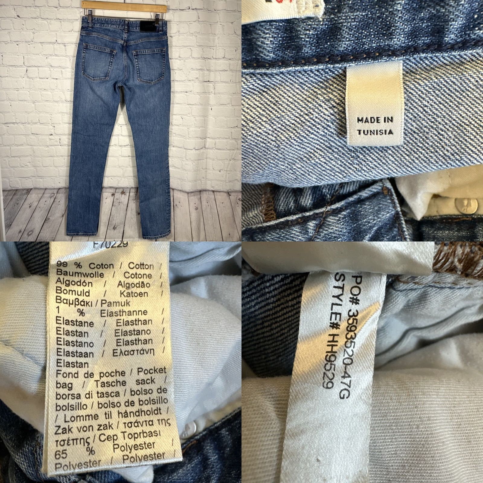 Lacoste Lacoste Jeans Slim Fit Straight Zip Fly 29 Blue Mens Regular Modern 5-Pocket Denim Crest Logo Vintage No Size US 29 - 8 Thumbnail