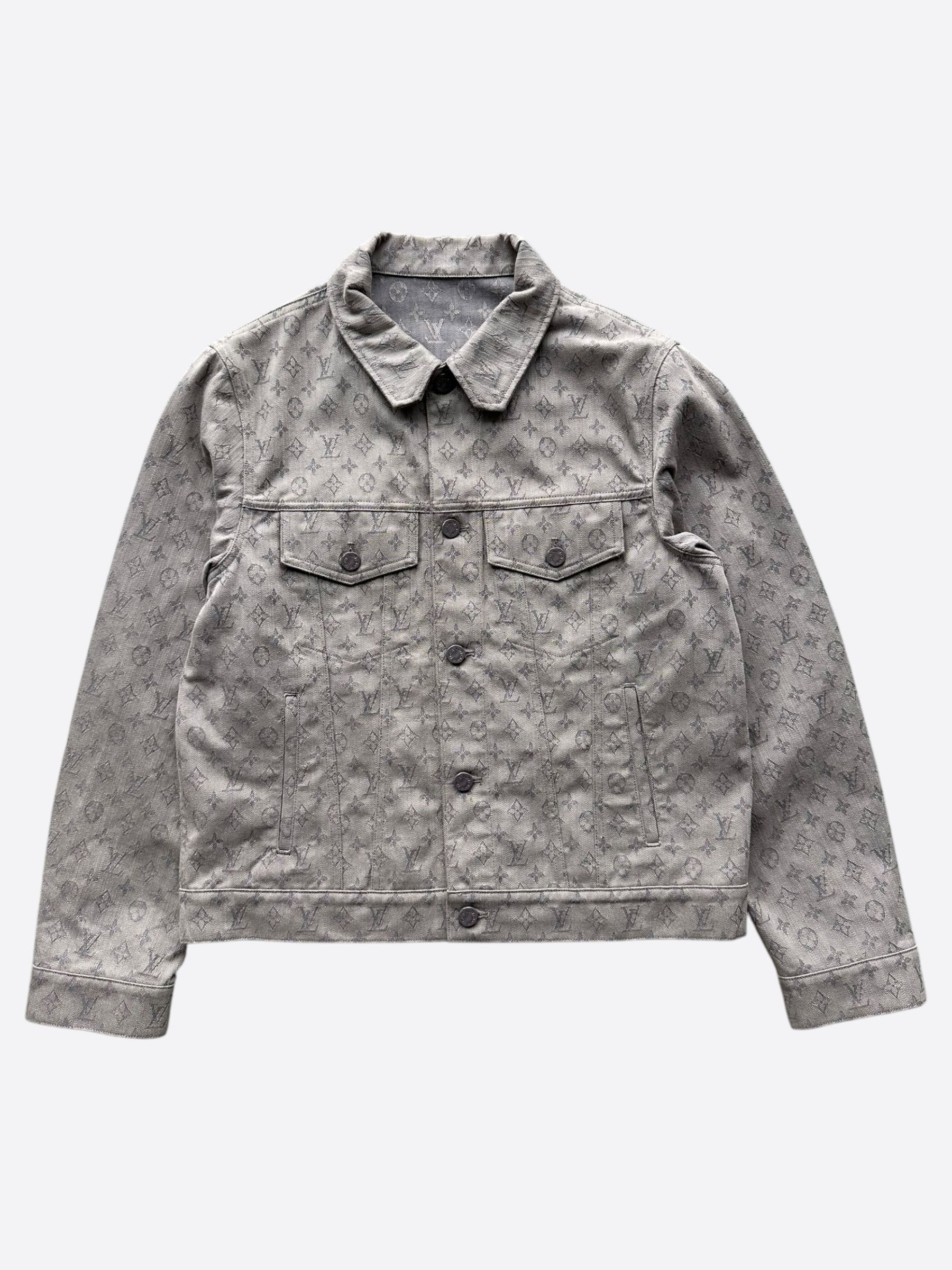 Louis Vuitton Louis Vuitton Grey Monogram Denim Jacket Size US XL / EU 56 / 4 - 1 Thumbnail