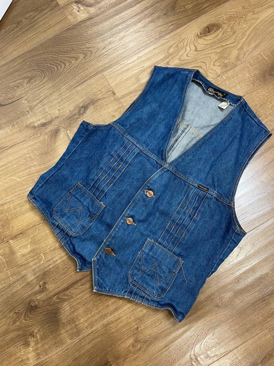 Vintage × Wrangler Vintage Wrangler Y2K 90’s Blue Denim Outdoor Cowboy Vest Size US S / EU 44-46 / 1 - 3 Thumbnail
