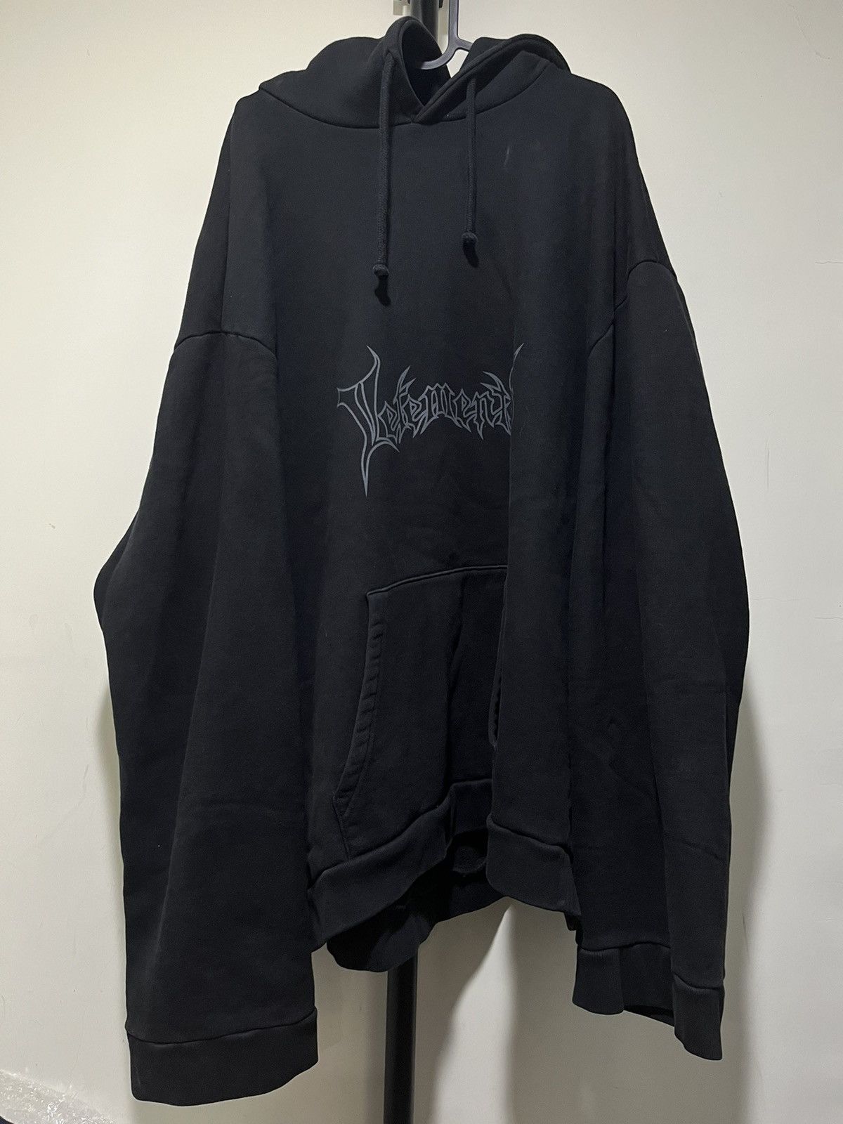 Vetements black cheap metal hoodie