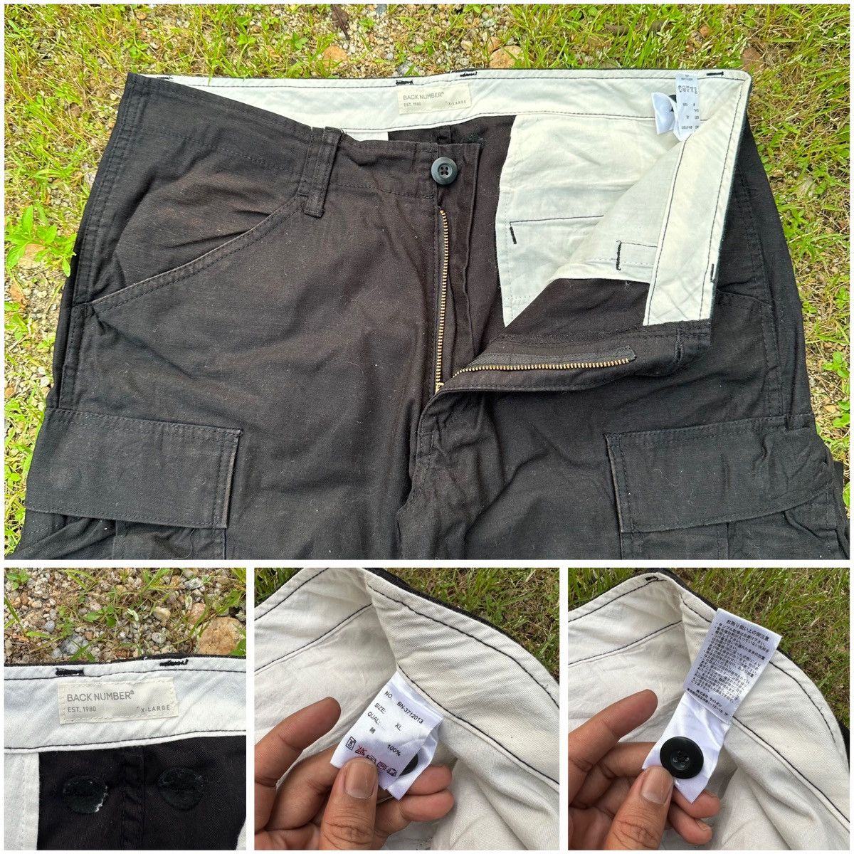 Hunter BACK NUMBER Japan Utility Tactical Big Pocket Cargo Pants Size US 34 / EU 50 - 15 Thumbnail