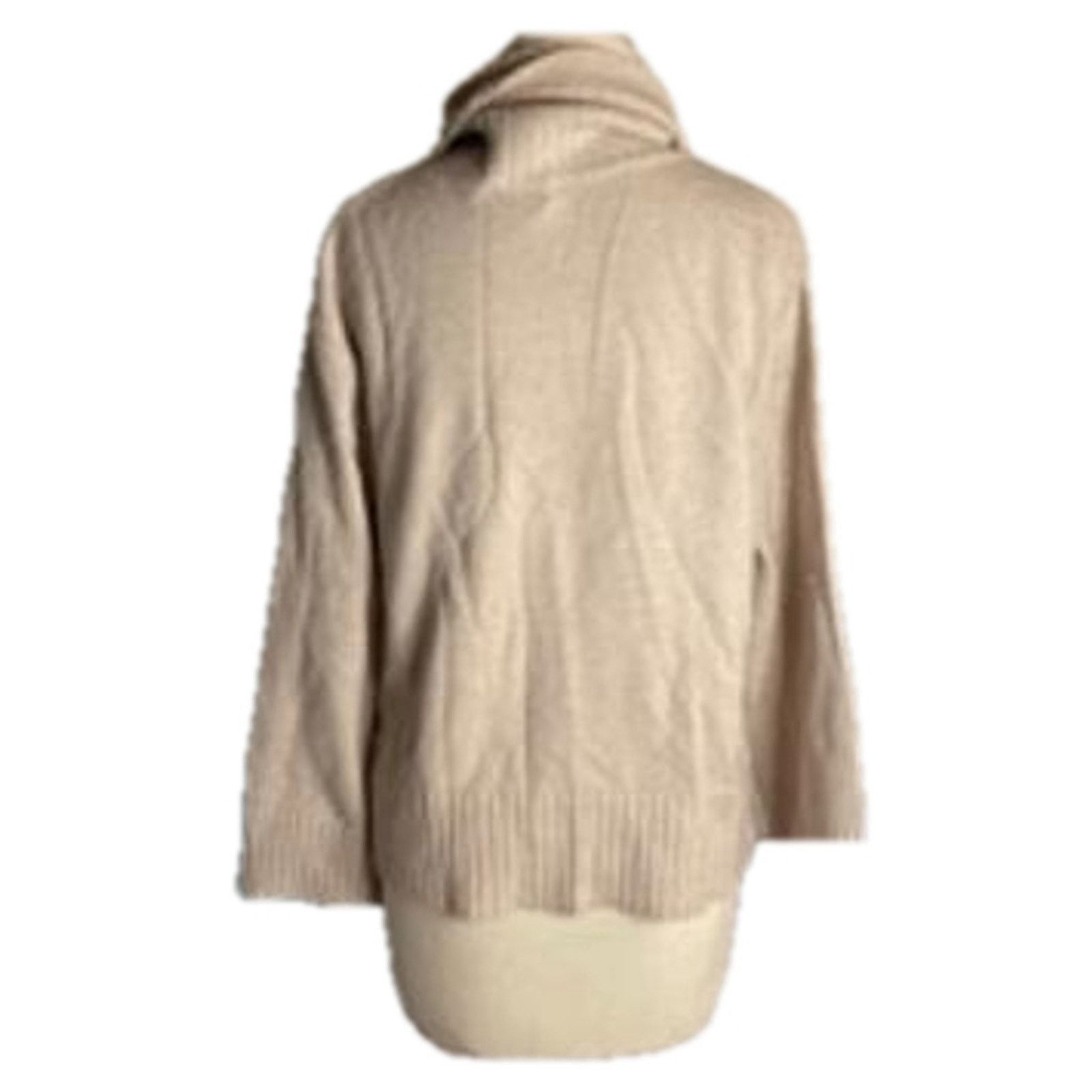 Laundry by Shelli Segal Cozy Minimalist Beige Ribbed Turtleneck Sweater Laundry XS Size XS / US 0-2 / IT 36-38 - 5 Thumbnail
