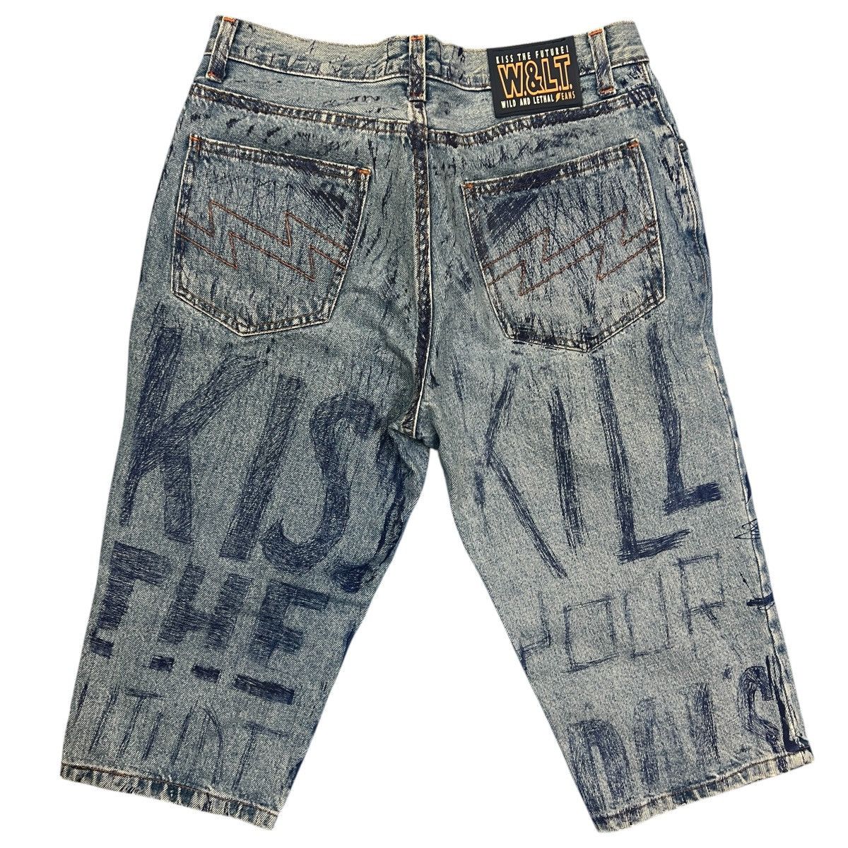 Walter Van Beirendonck WALTER VAN BEIRENDONCK 90's Graffiti Cropped Denim Pants Size US 30 / EU 46 - 5 Thumbnail