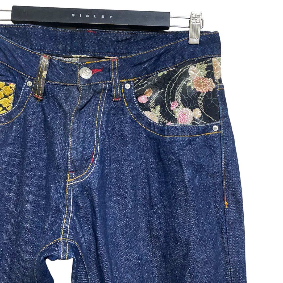 Karakuri Tamashii GUMU Denim Embroidery Multi Pocket Japan Motif Jeans Size US 34 / EU 50 - 5 Thumbnail