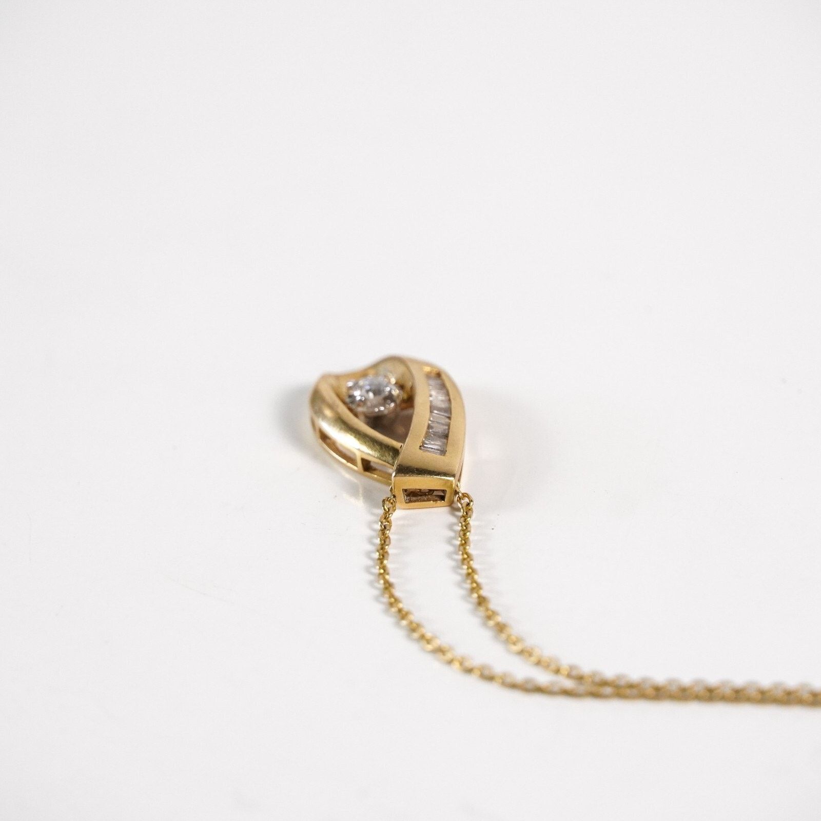 Other 0.2Ct Nat Diamonds Teardrop Pendant Solid 14K Gold Necklace Size ONE SIZE - 7 Thumbnail