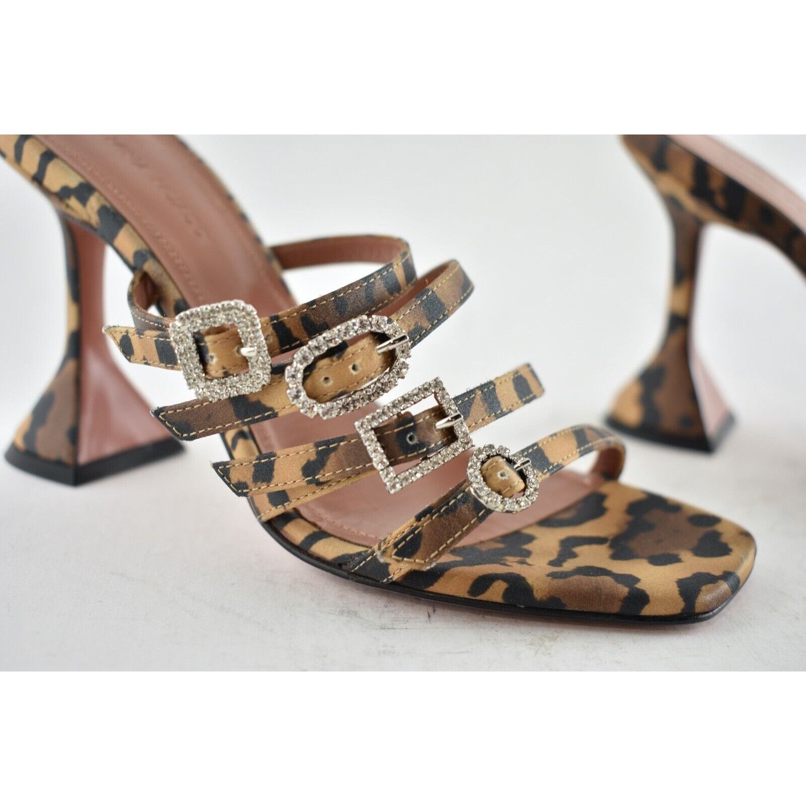 Amina Muaddi Robyn Slipper Satin Crystal Backless Sandal Heel Pump 41 Size US 11 / IT 41 - 6 Thumbnail