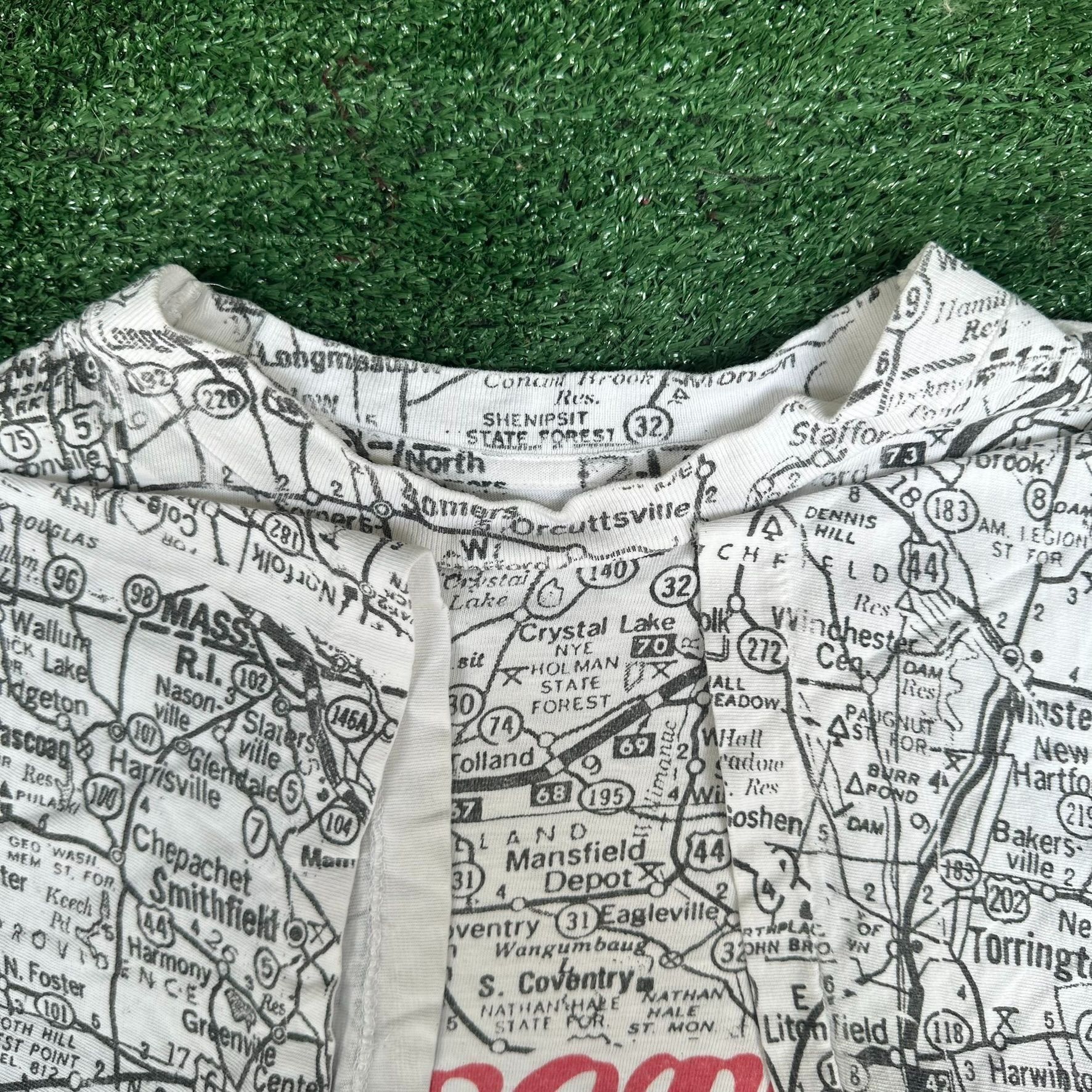 Vintage Vintage 90s Connecticut Road Map AOP T-Shirt White L Single Size US L / EU 52-54 / 3 - 7 Thumbnail